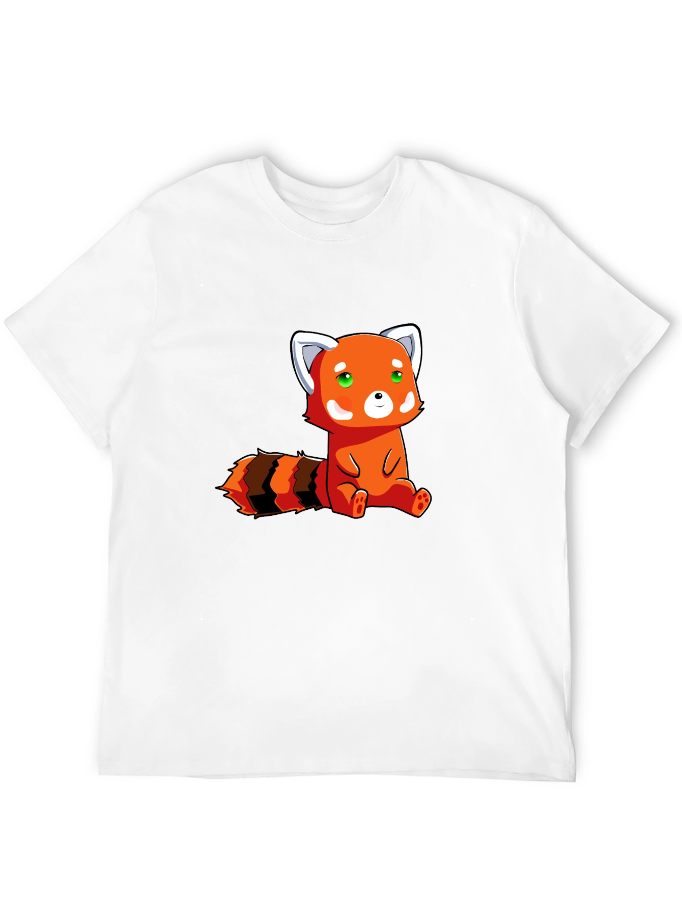 Cute Red Panda Graphic Tee - Black Cotton T-Shirt