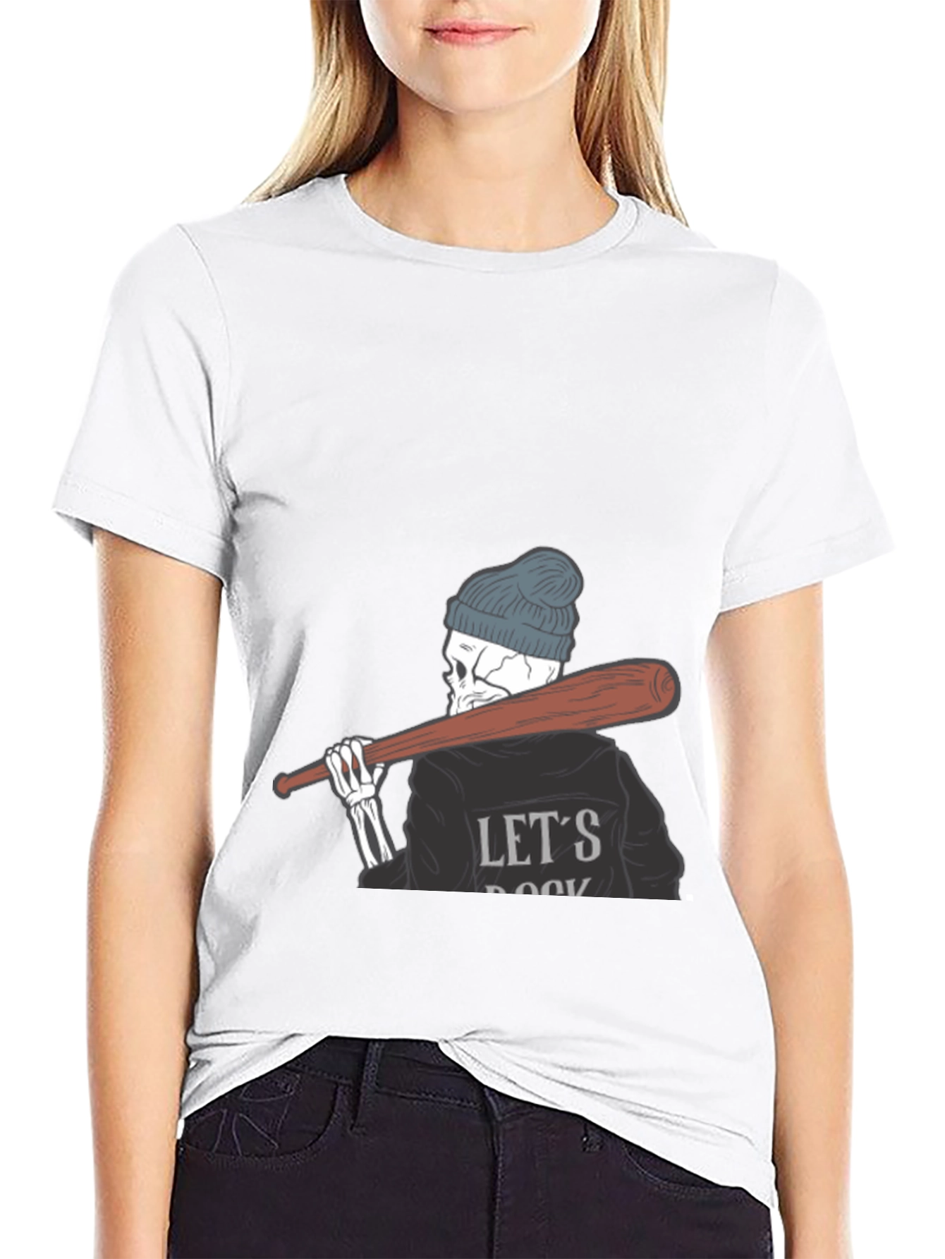 Lets Rock Skeleton Tee - Mens Graphic T-Shirt
