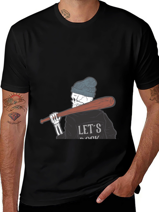 Lets Rock Skeleton Tee - Mens Graphic T-Shirt