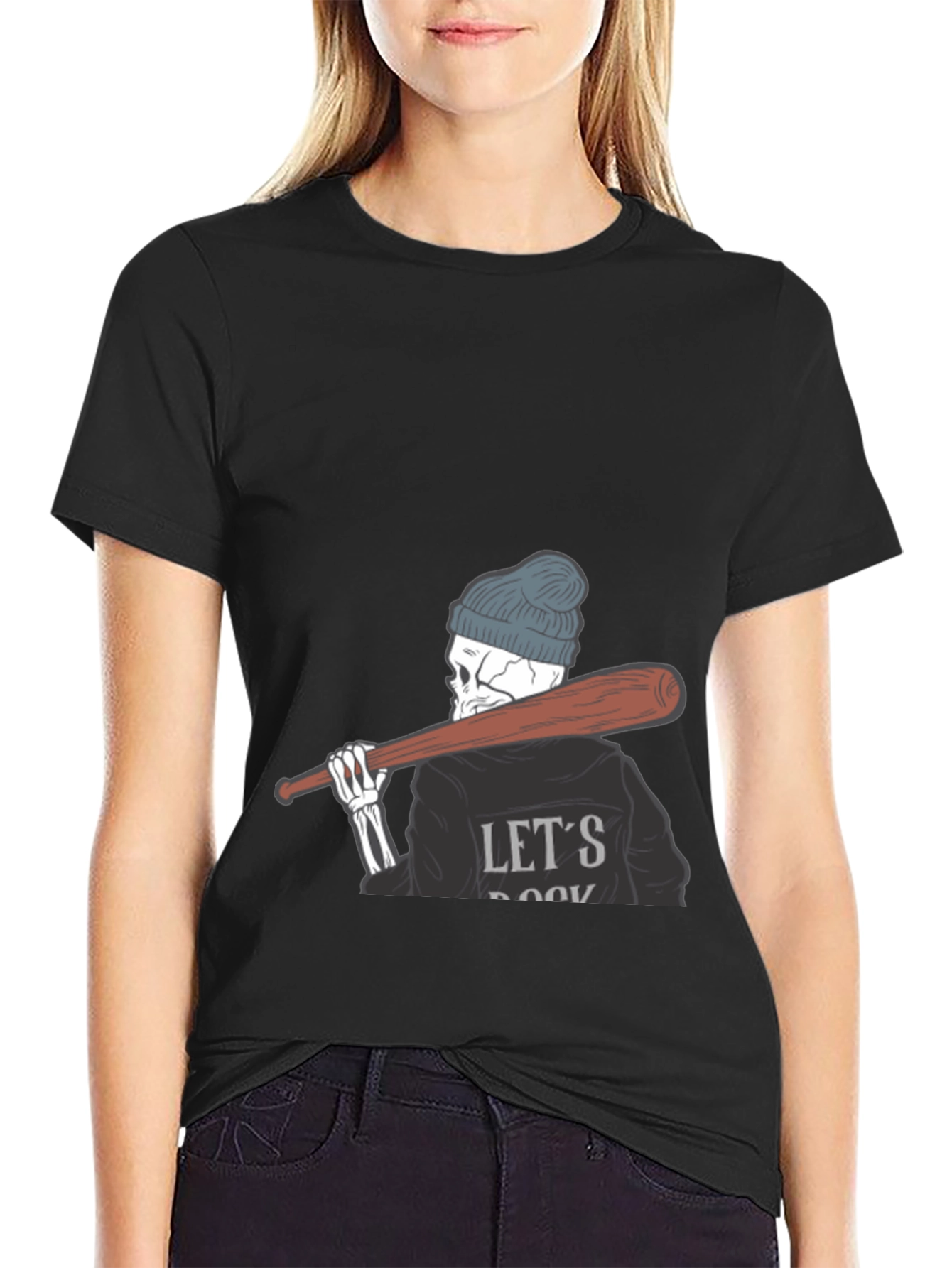 Lets Rock Skeleton Tee - Mens Graphic T-Shirt