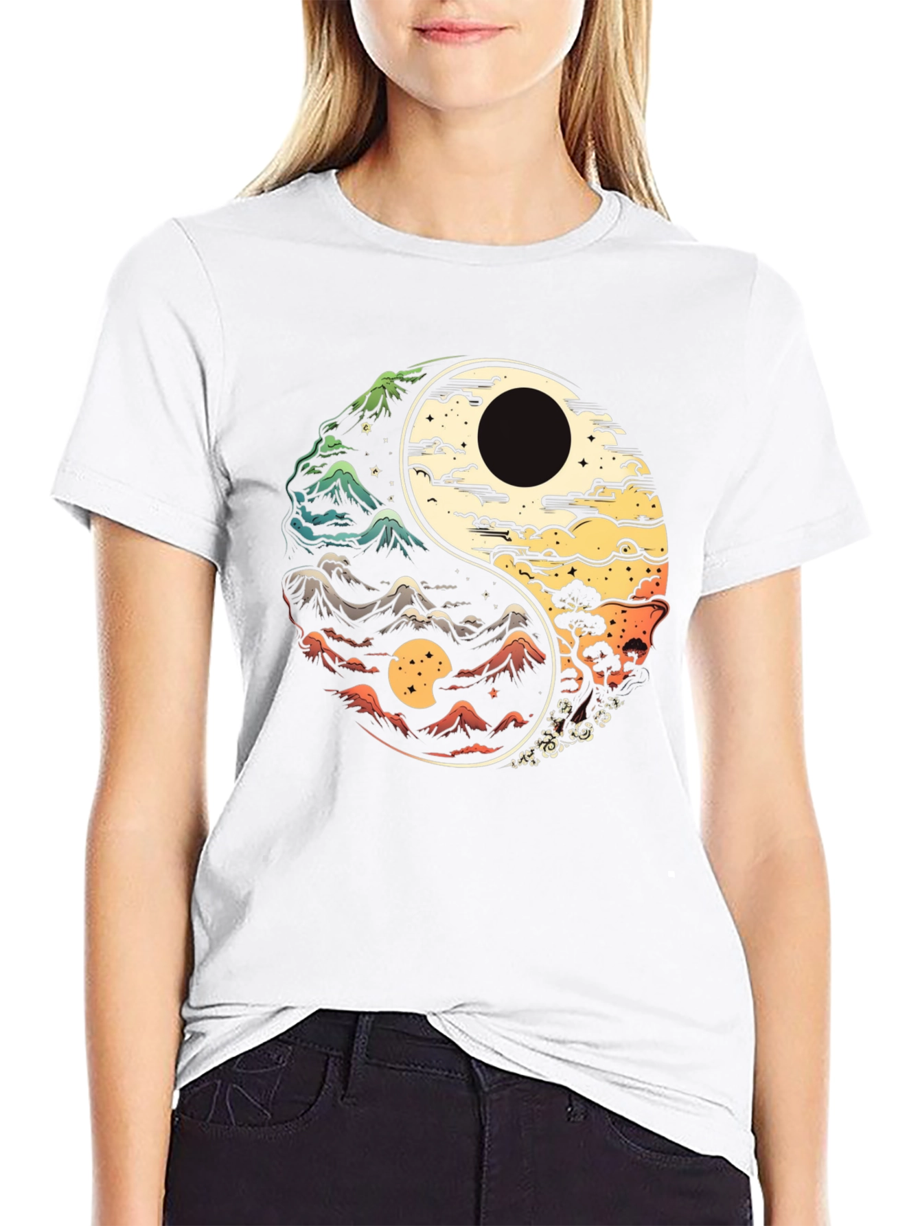 Yin Yang Mountains T-Shirt