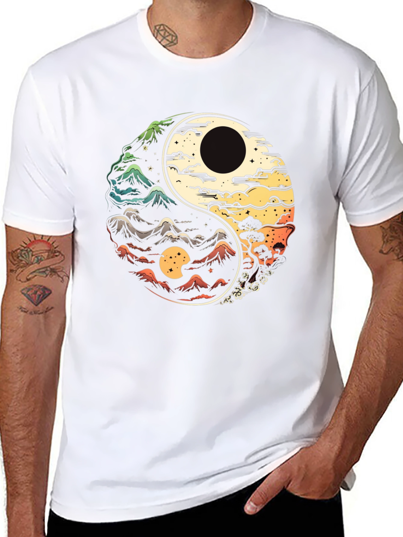 Yin Yang Mountains T-Shirt