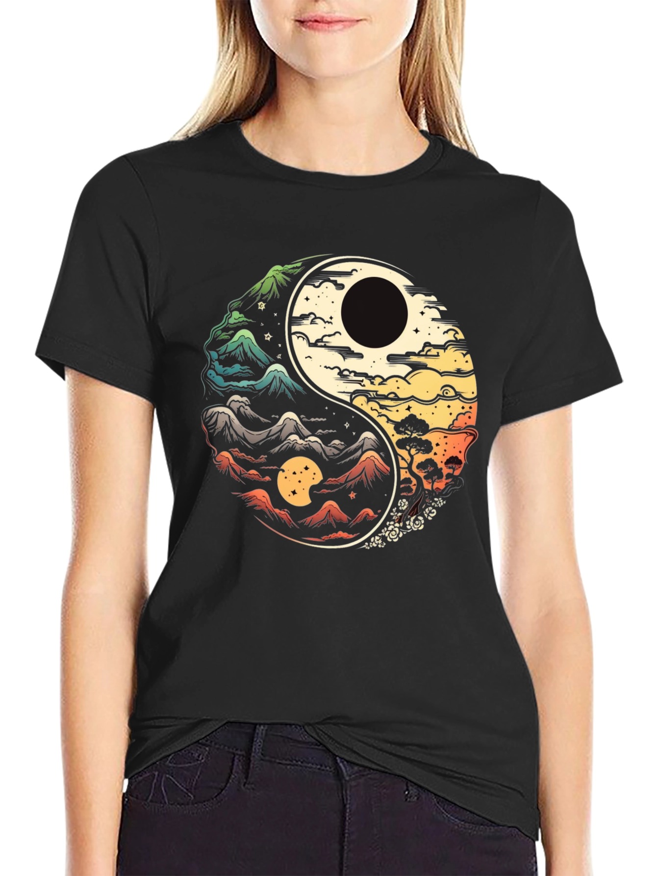 Yin Yang Mountains T-Shirt