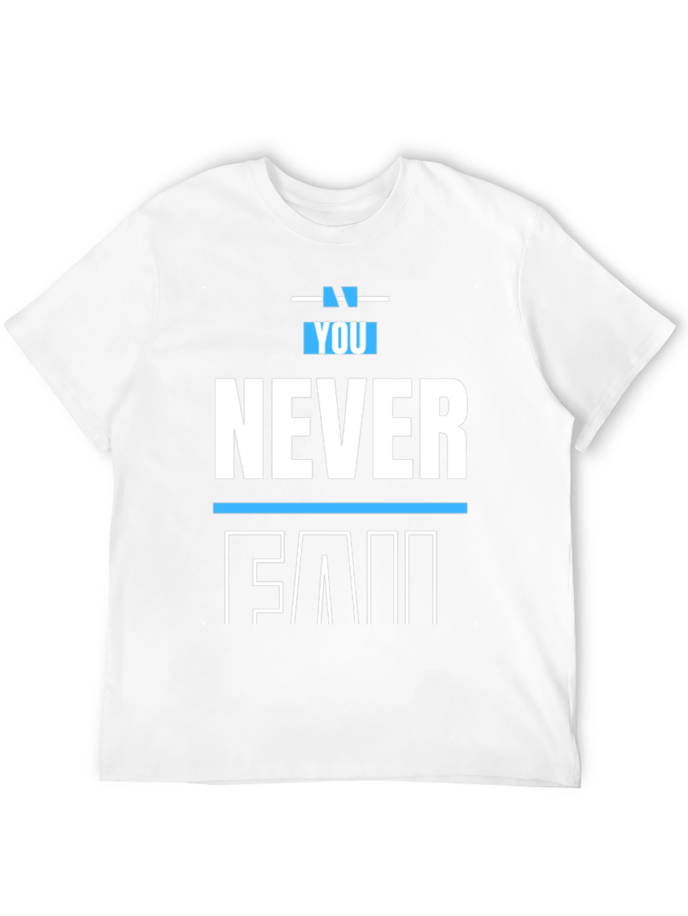 You Never Fail Graphic Print T-Shirt - Black