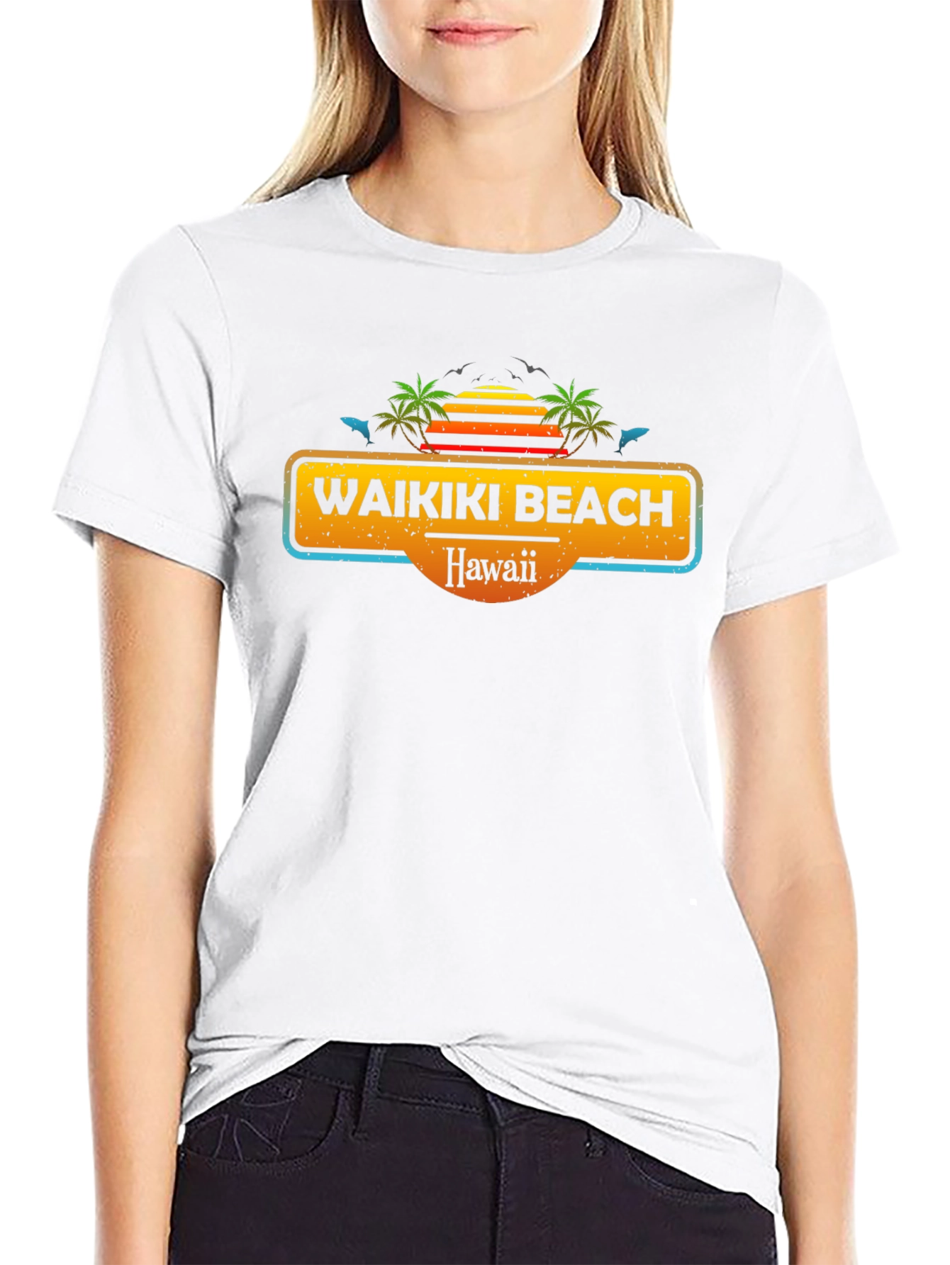 Waikiki Beach Hawaii Graphic T-Shirt