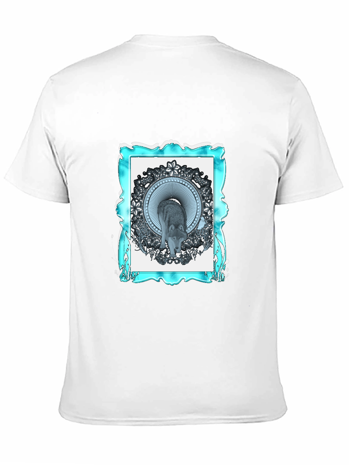 Wolf Mandala Graphic Black T-Shirt