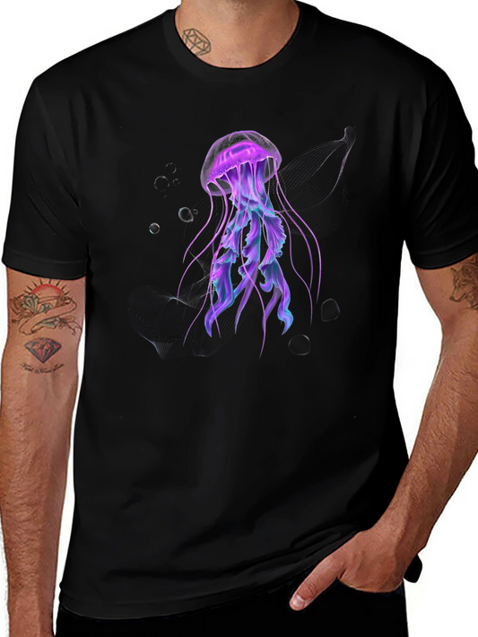 Jellyfish Graphic Black Tee - Unique Design