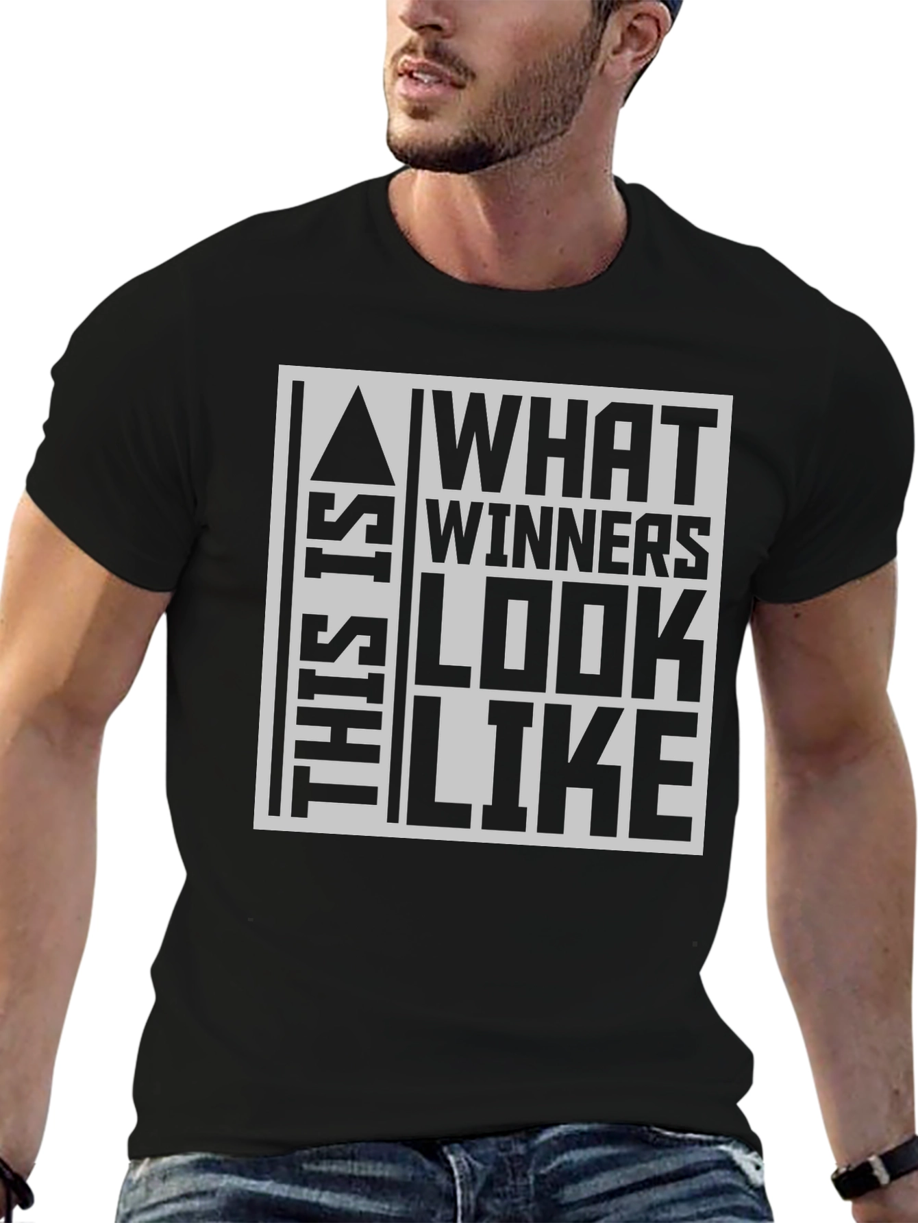 Winners Look Like This Black Graphic Tee