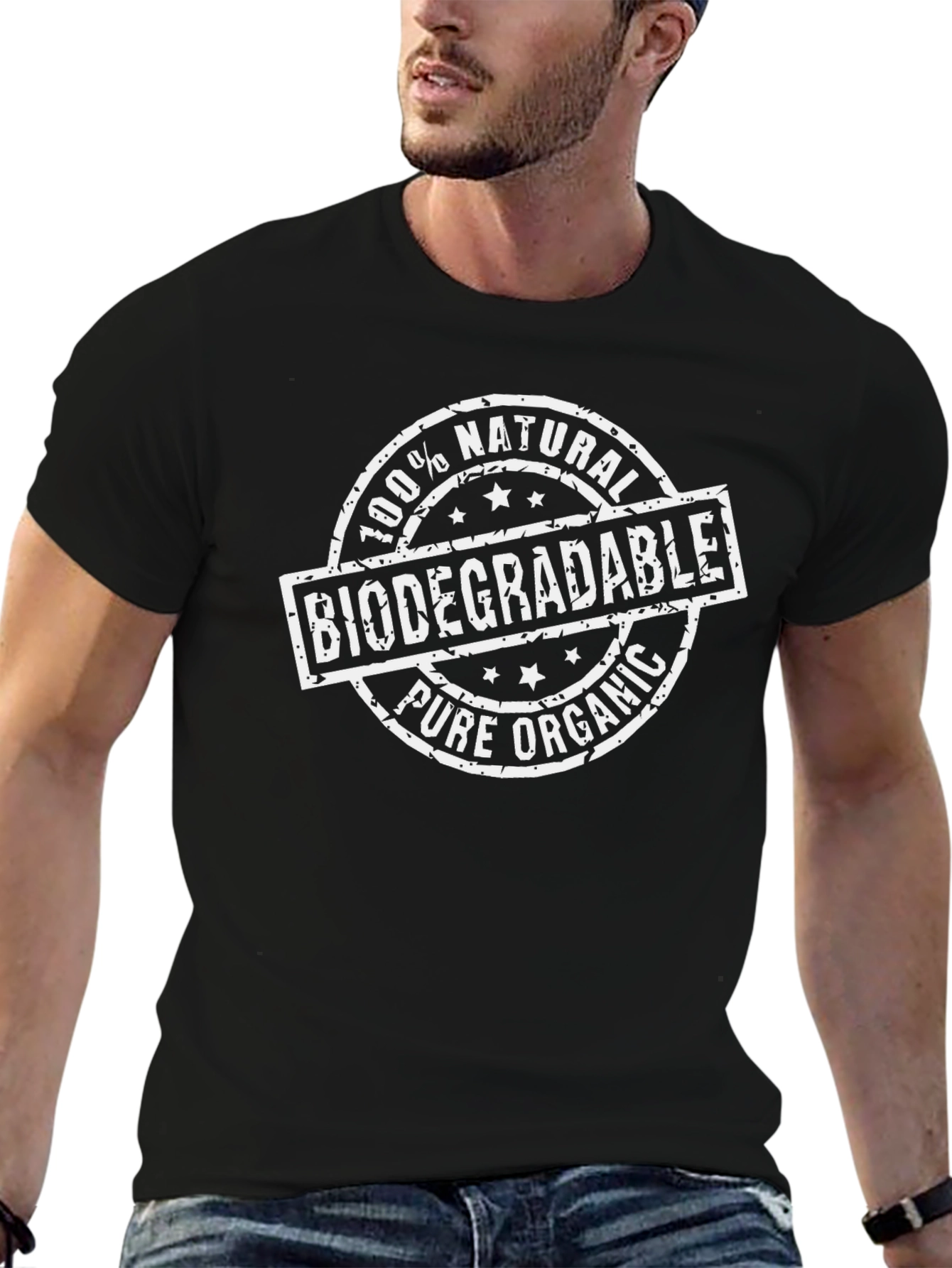 Eco-Friendly Black Biodegradable T-Shirt