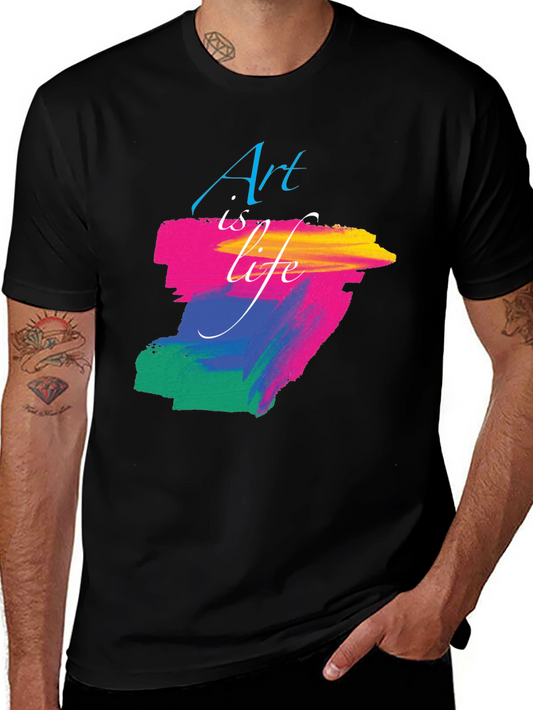 Art is Life Graphic Tee - Stylish Black T-Shirt