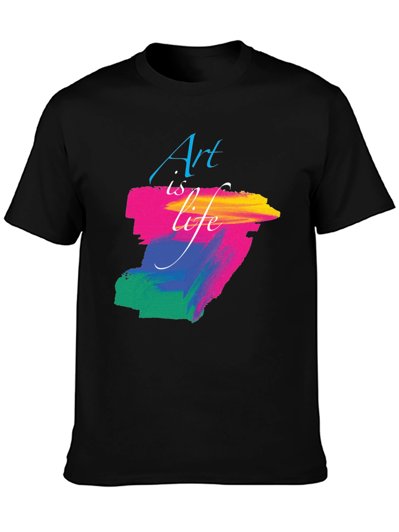 Art is Life Graphic Tee - Stylish Black T-Shirt