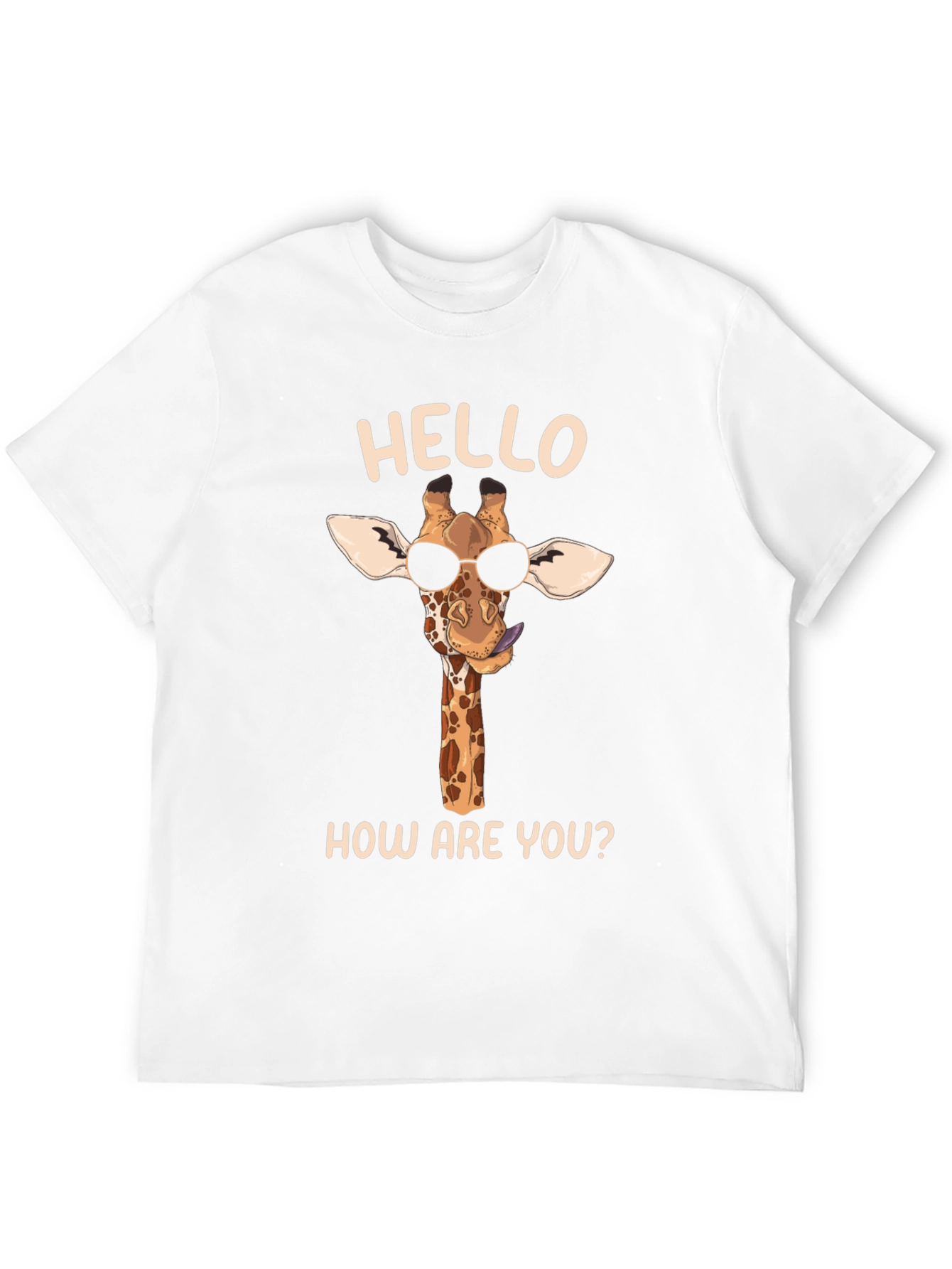 Cool Giraffe Tee: Hello How Are You? Black Shirt