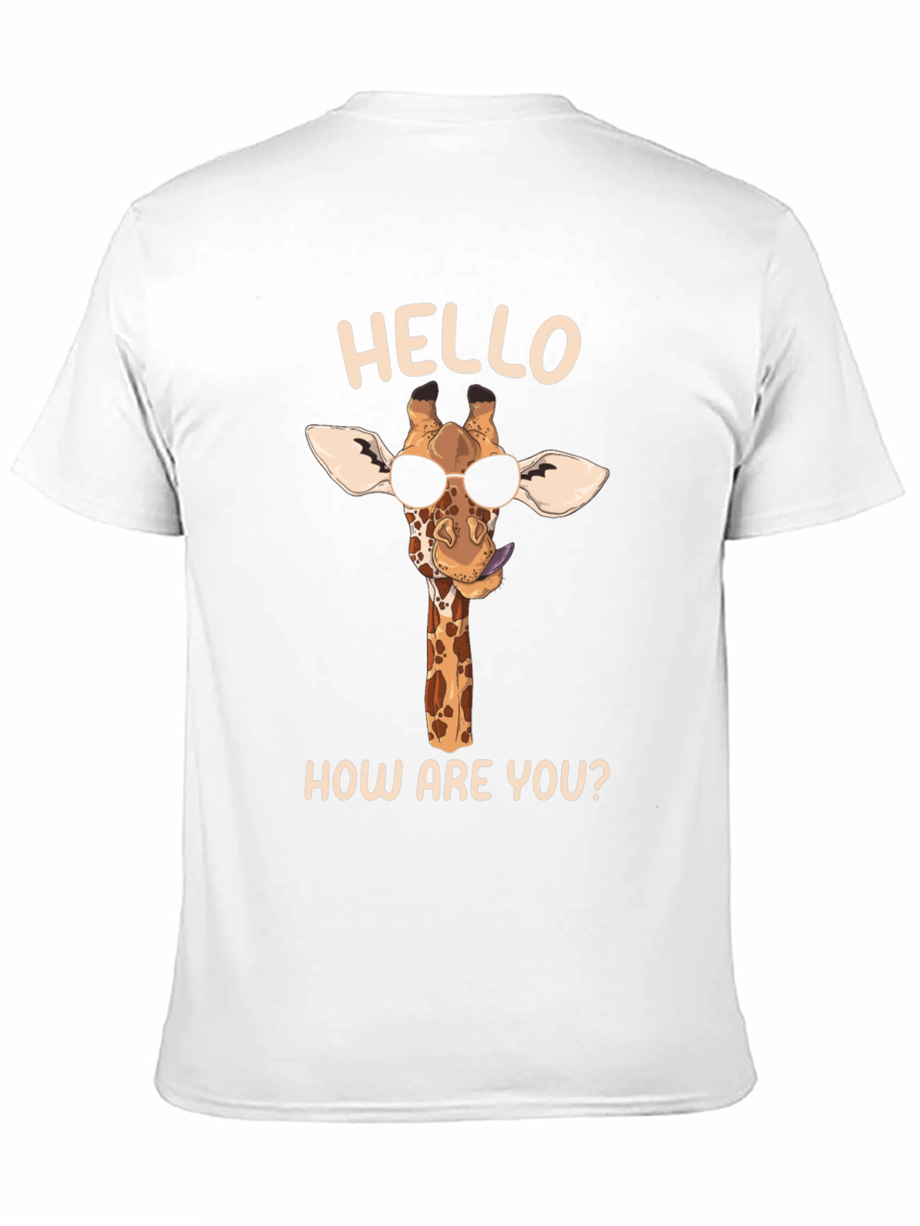 Cool Giraffe Tee: Hello How Are You? Black Shirt