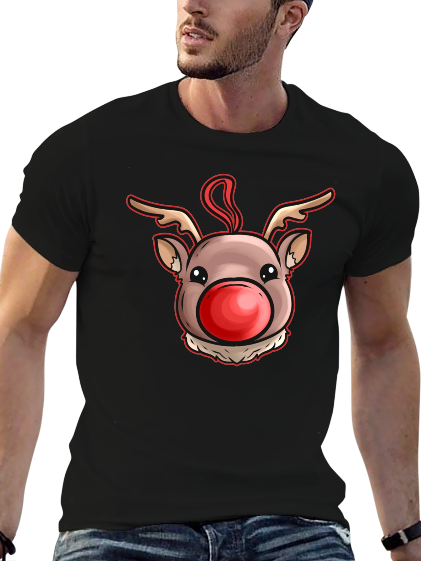 Rudolph Red Nose Reindeer Graphic Tee - Holiday Cheer