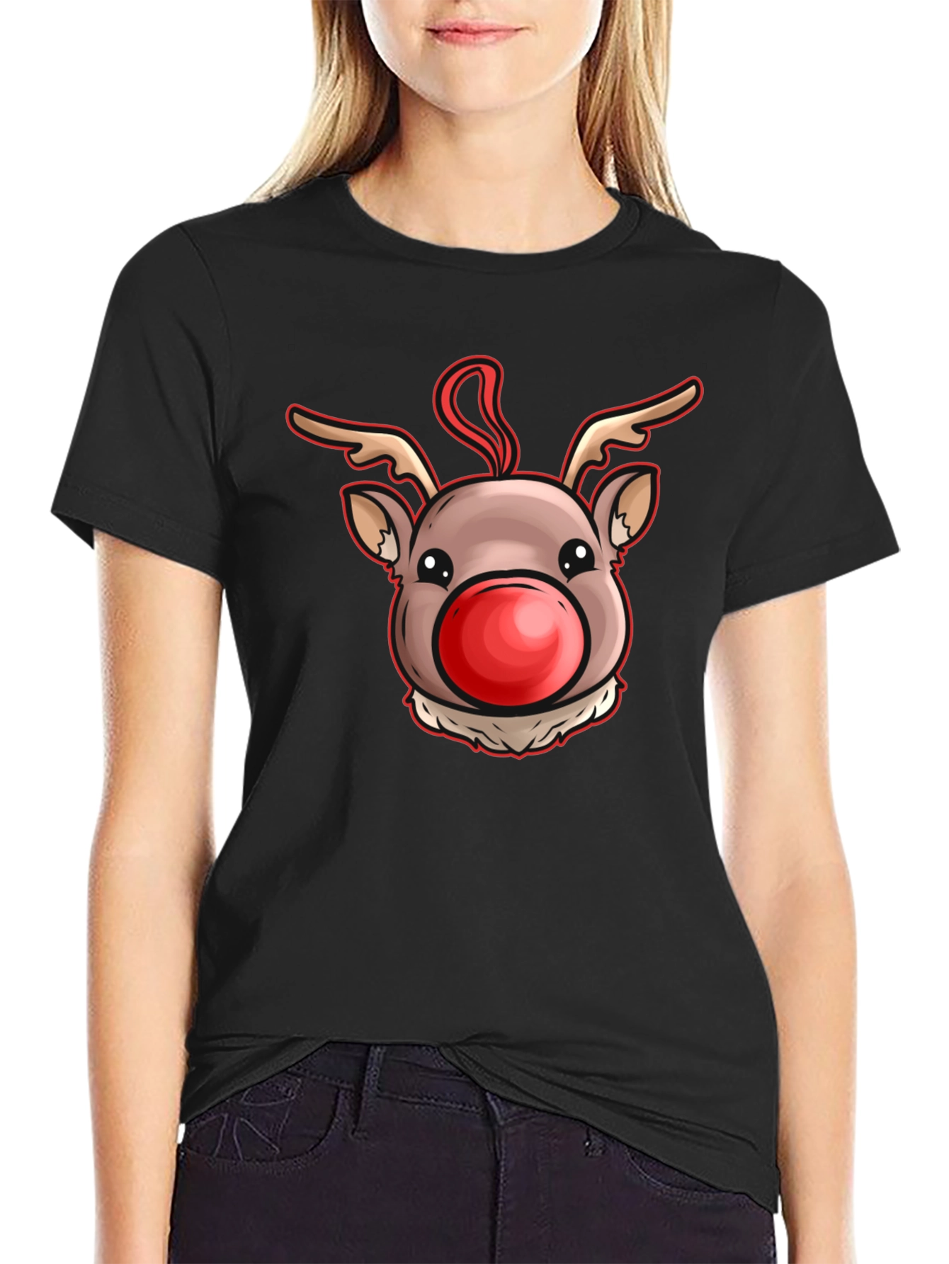 Rudolph Red Nose Reindeer Graphic Tee - Holiday Cheer