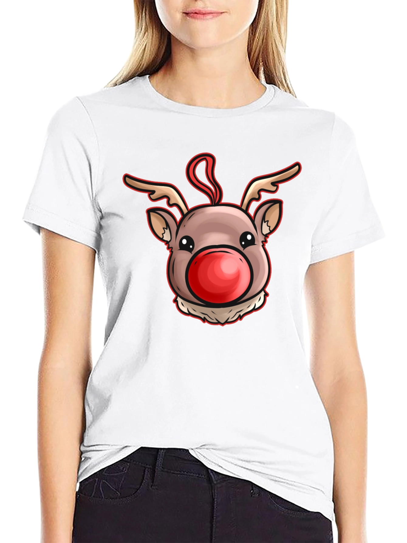 Rudolph Red Nose Reindeer Graphic Tee - Holiday Cheer