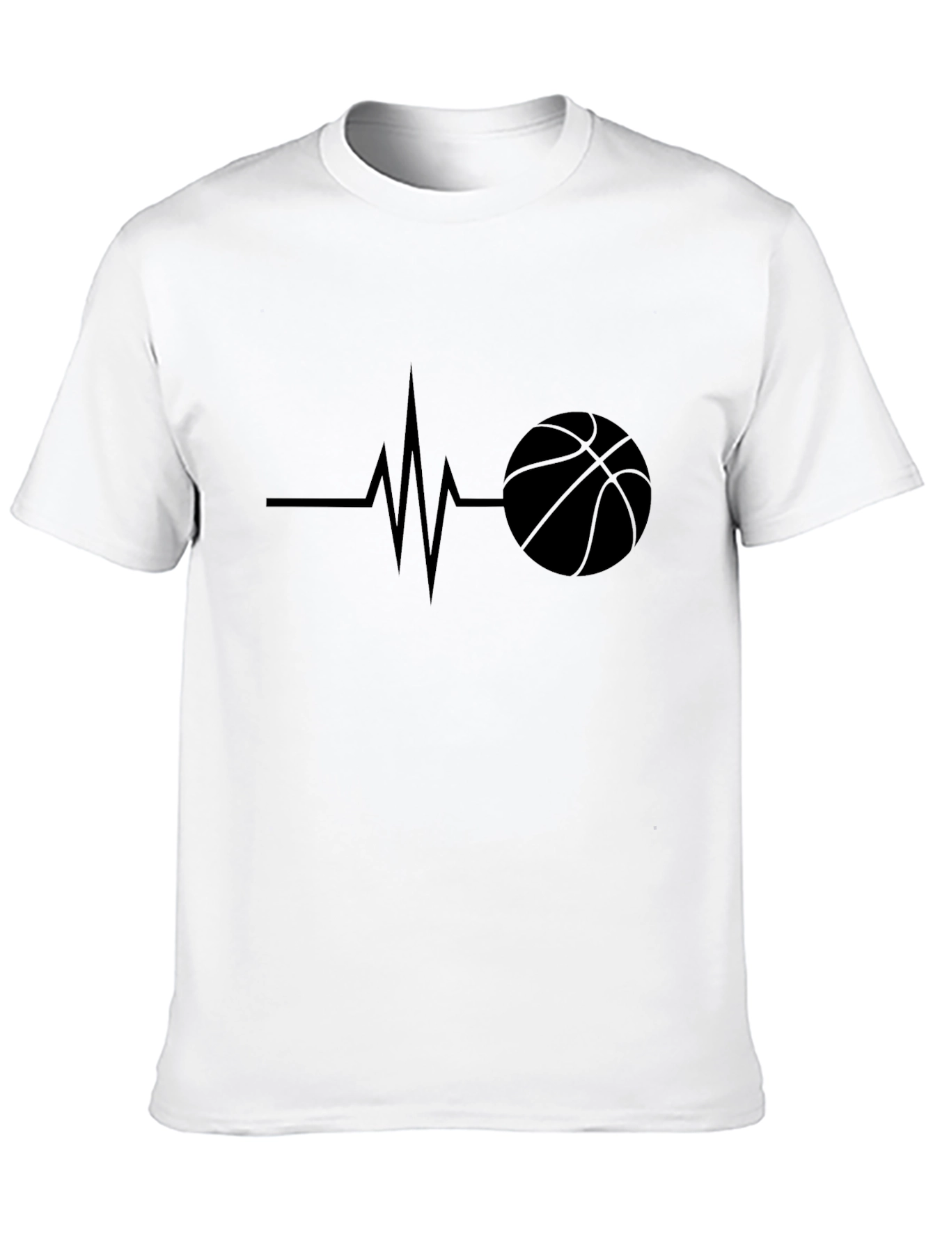 Basketball Heartbeat Black T-Shirt