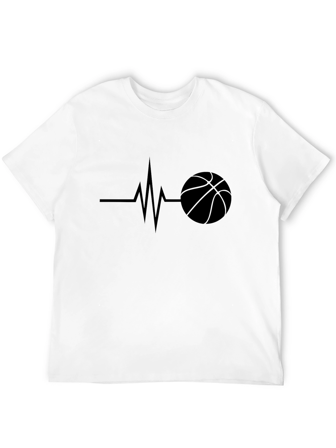 Basketball Heartbeat Black T-Shirt