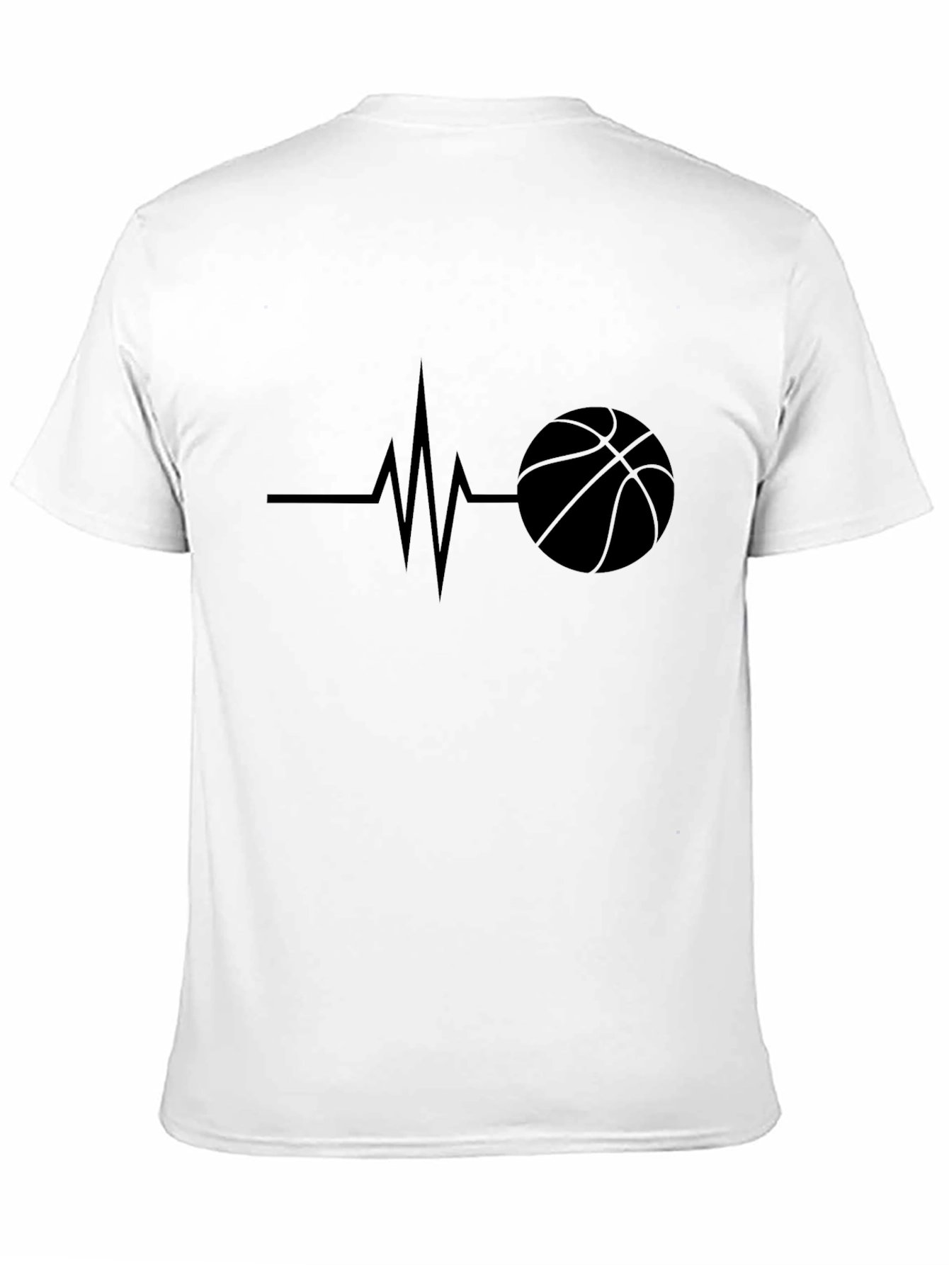 Basketball Heartbeat Black T-Shirt