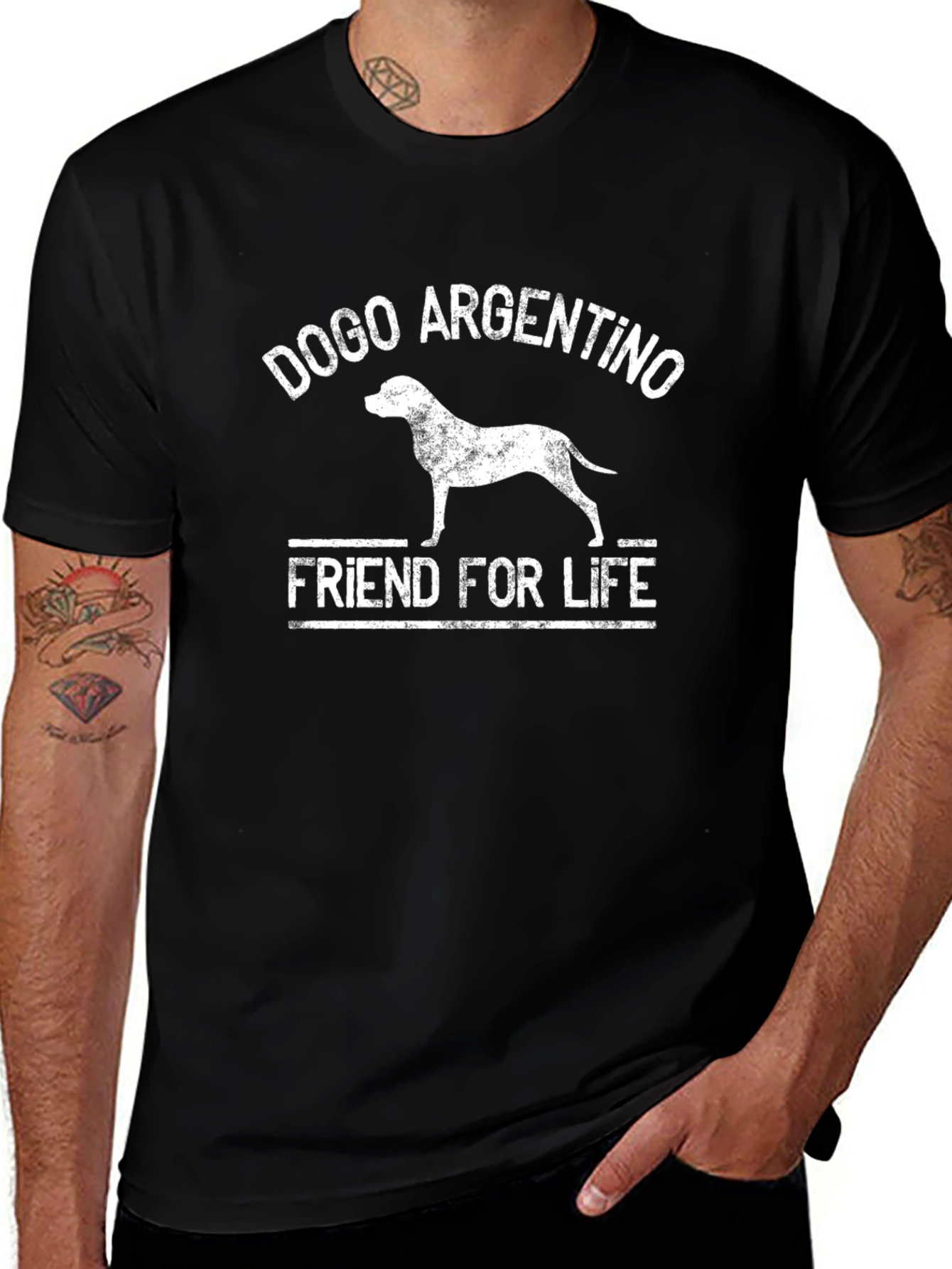 Dogo Argentino Friend for Life Black T-Shirt