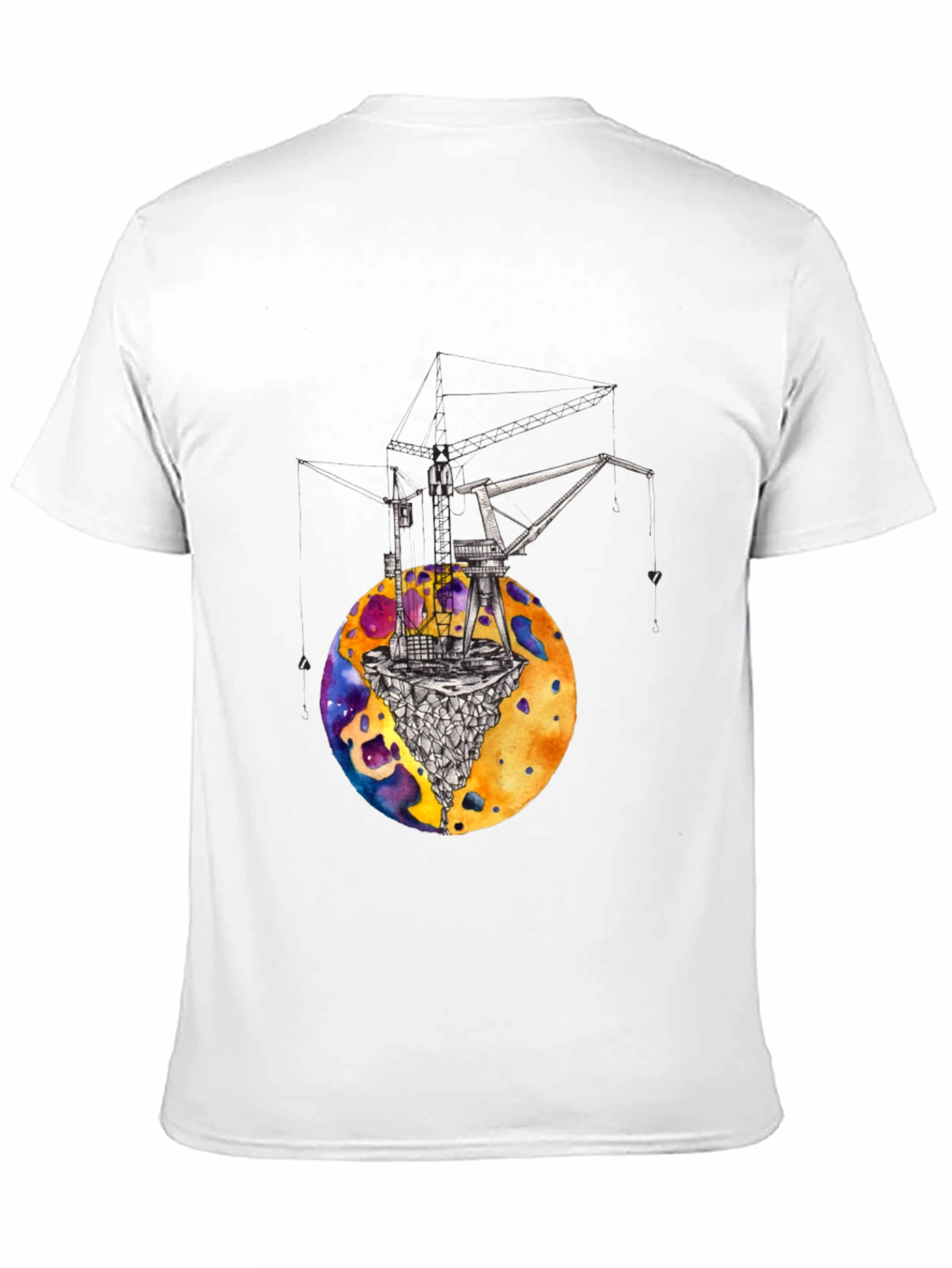 Cosmic Crane T-Shirt - Black Graphic Tee