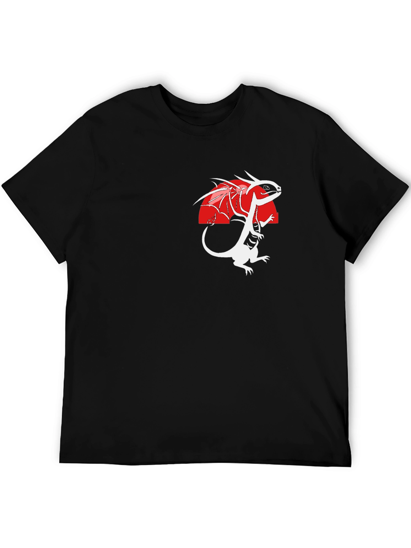 Dragon Graphic Print Black T-Shirt