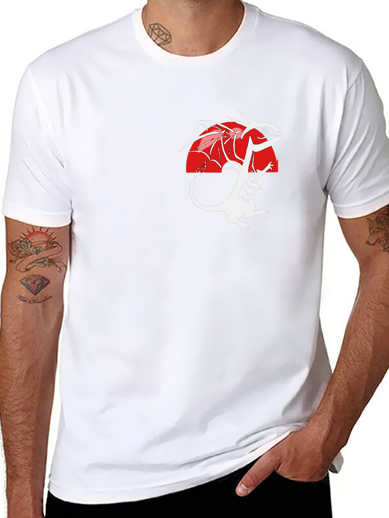 Dragon Graphic Print Black T-Shirt