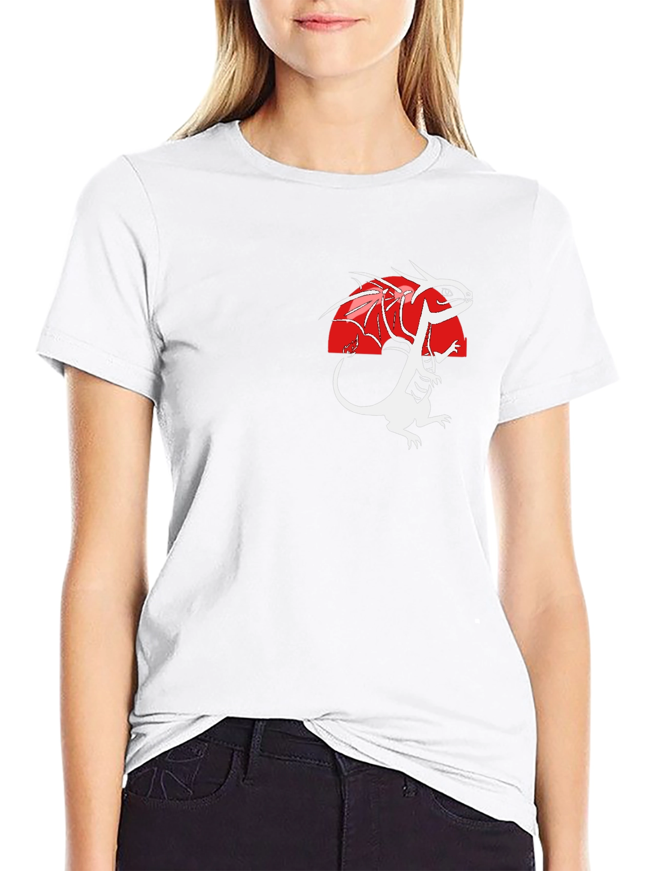 Dragon Graphic Print Black T-Shirt