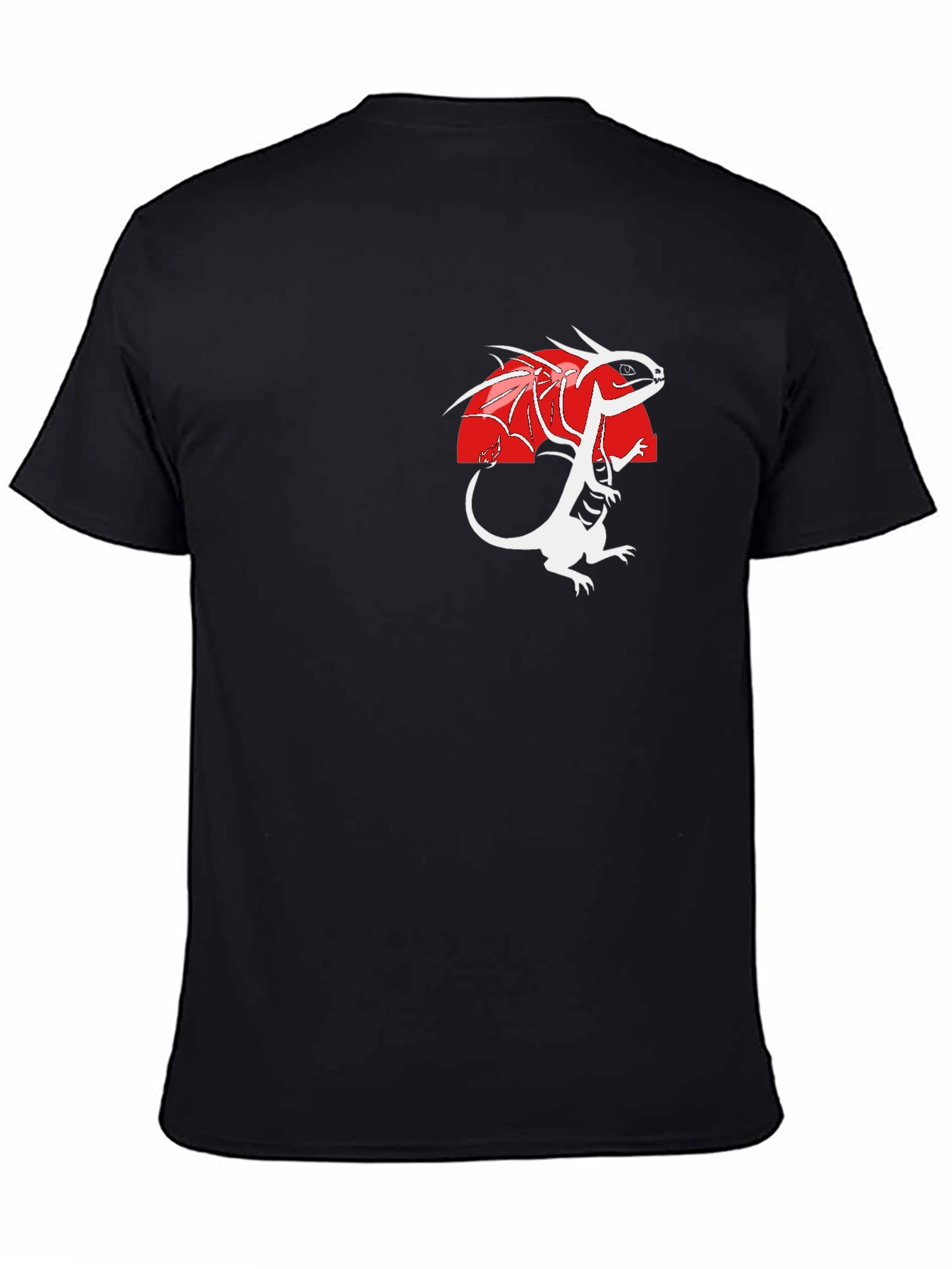 Dragon Graphic Print Black T-Shirt