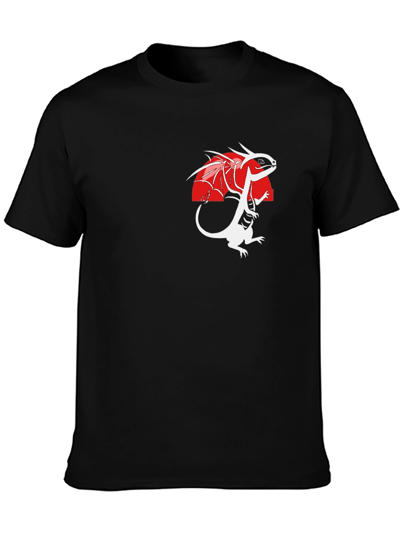 Dragon Graphic Print Black T-Shirt