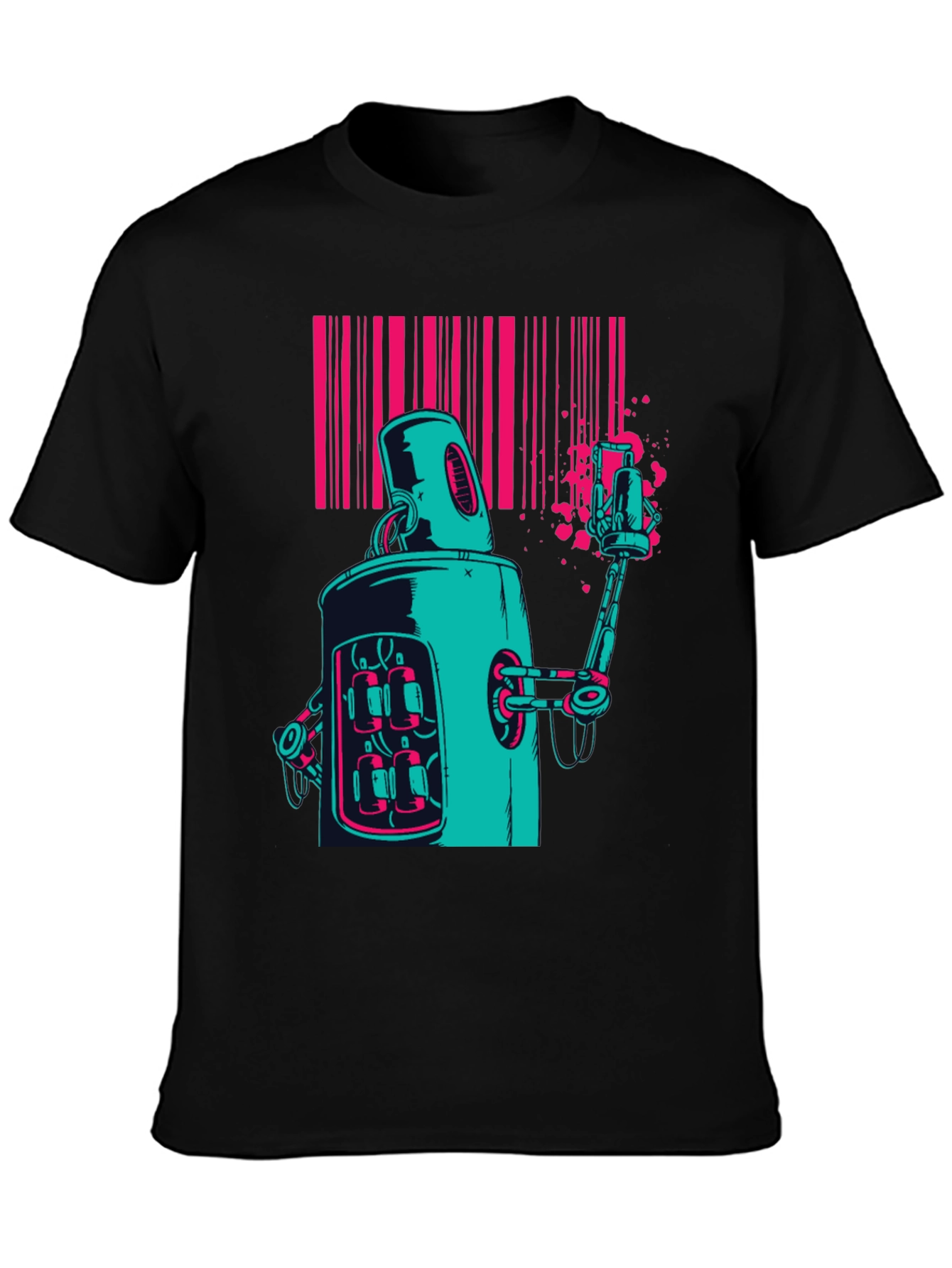 Retro Robot Graphic Tee - Sci-Fi Style