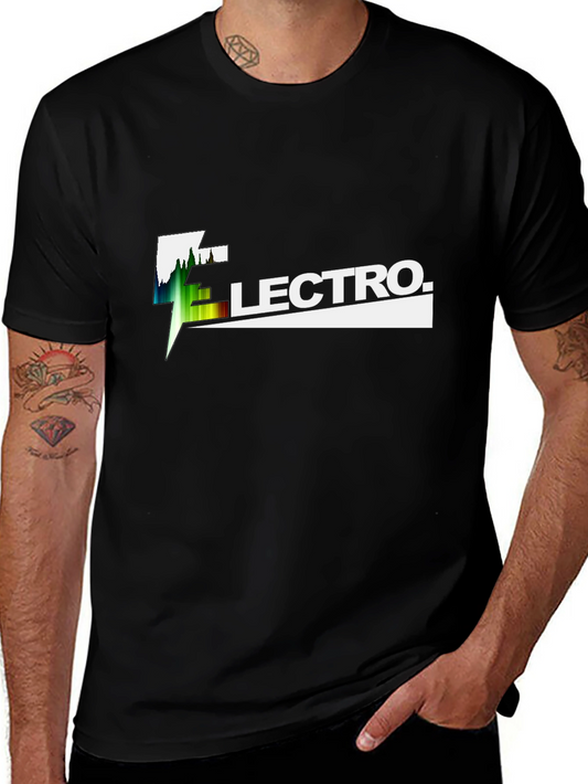 Electro Graphic Tee - Black Cotton T-Shirt