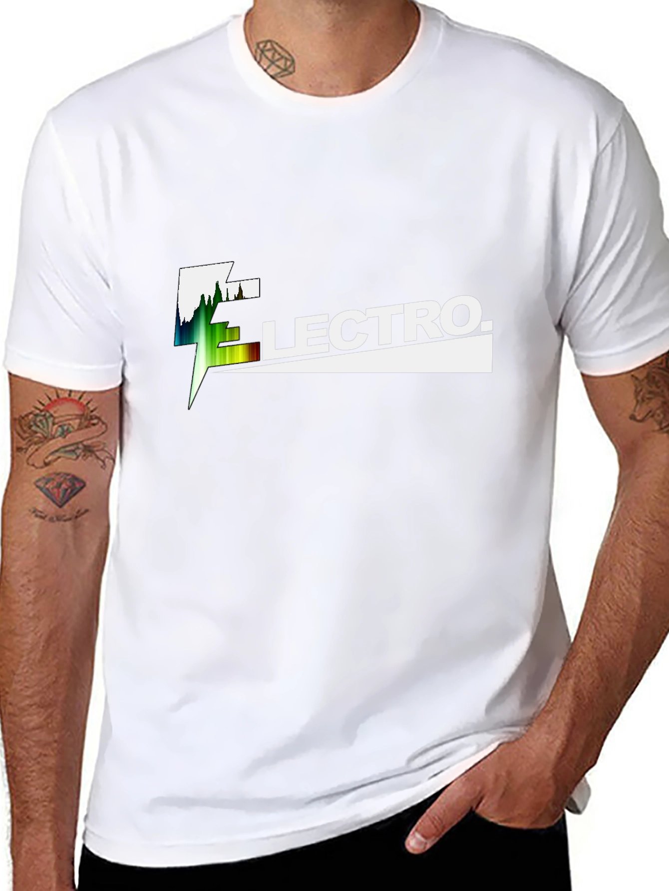Electro Graphic Tee - Black Cotton T-Shirt