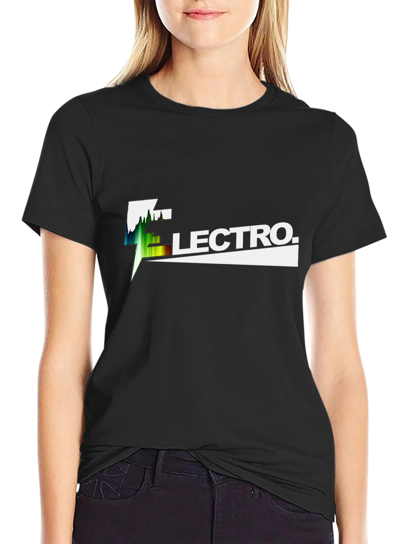 Electro Graphic Tee - Black Cotton T-Shirt