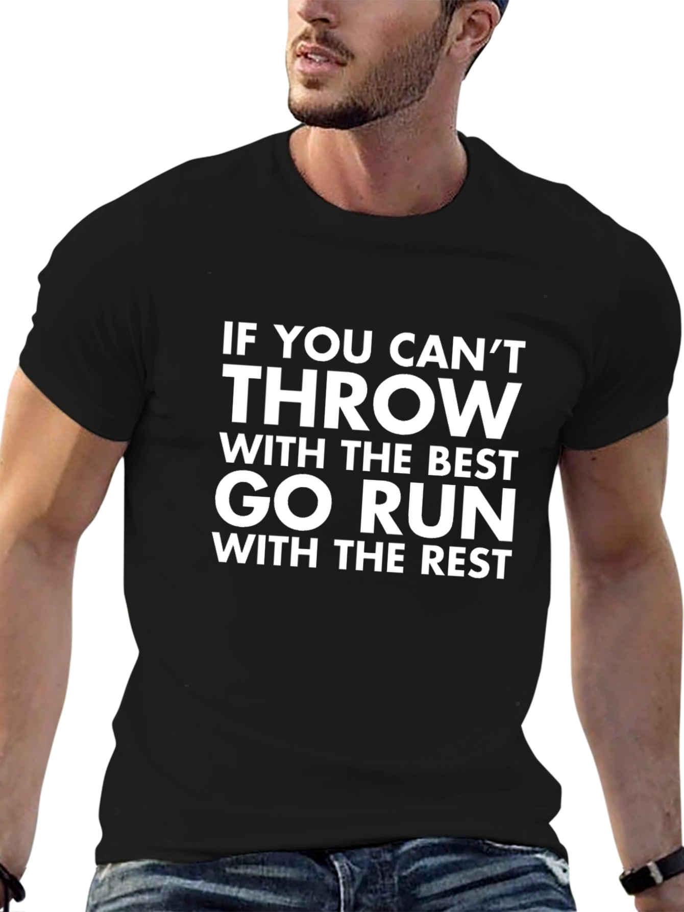 Funny Throwing and Running Graphic T-Shirt