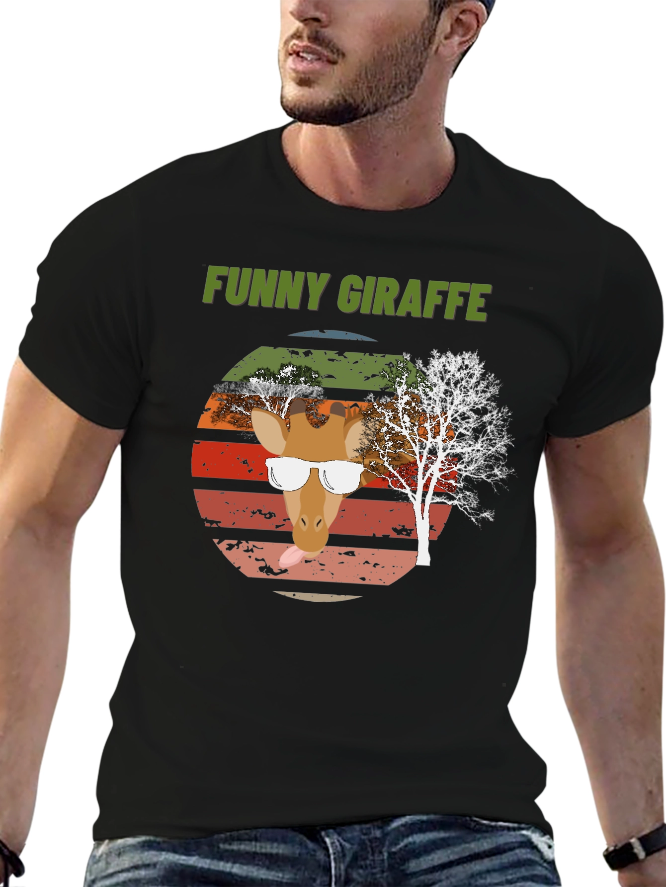 Funny Giraffe Graphic Tee - Unique Design