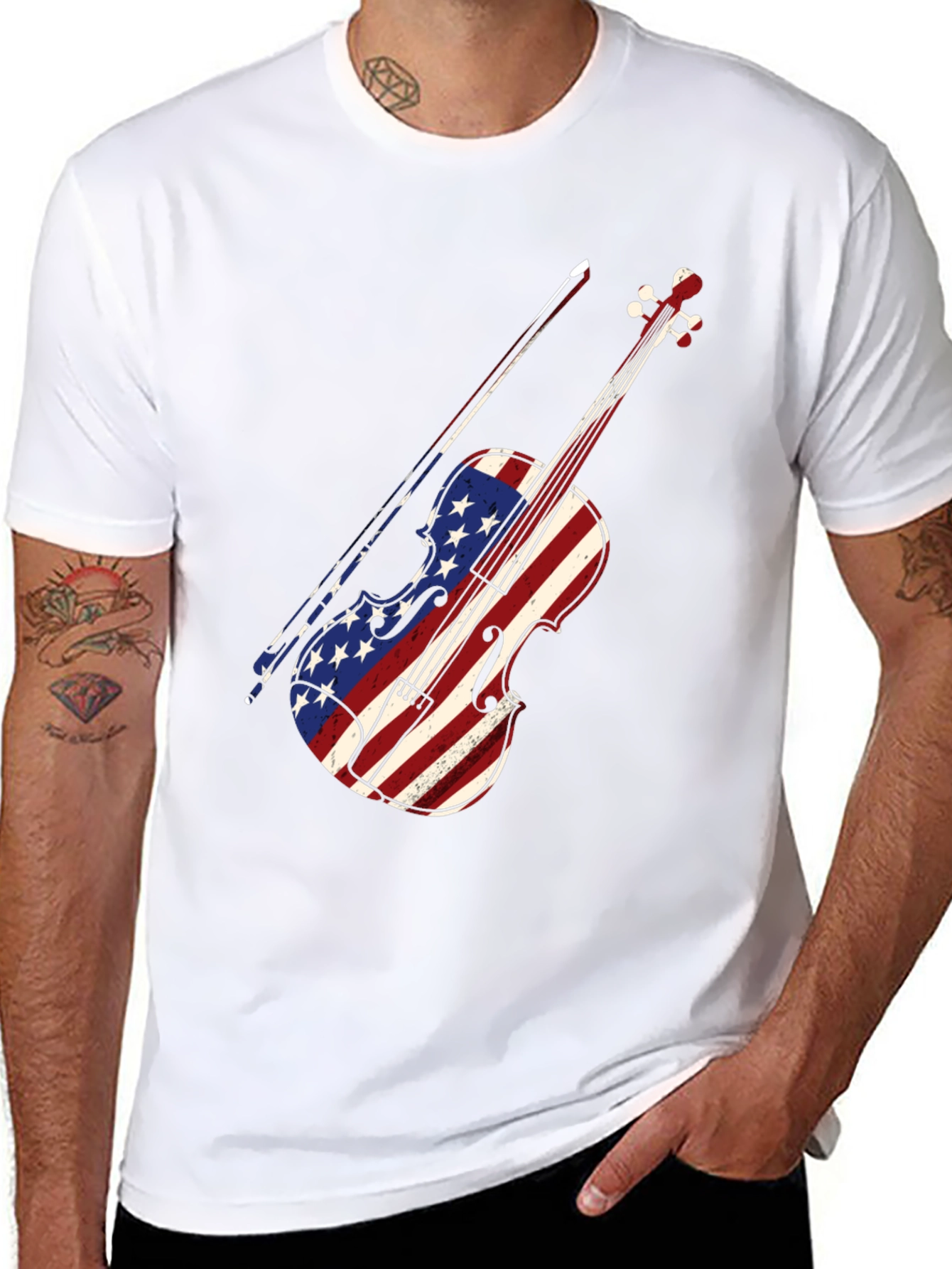 American Flag Violin T-Shirt