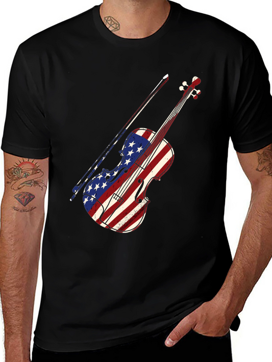 American Flag Violin T-Shirt