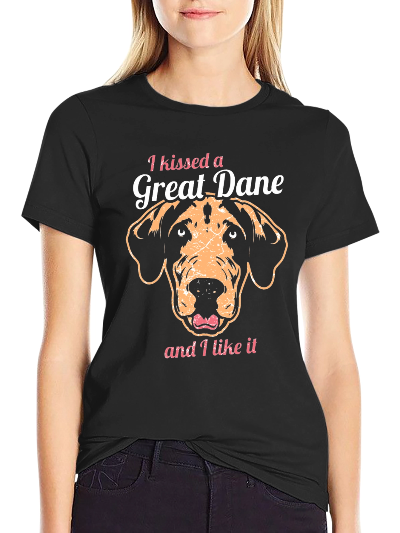 I Kissed a Great Dane T-Shirt – Funny Dog Lover Graphic Tee