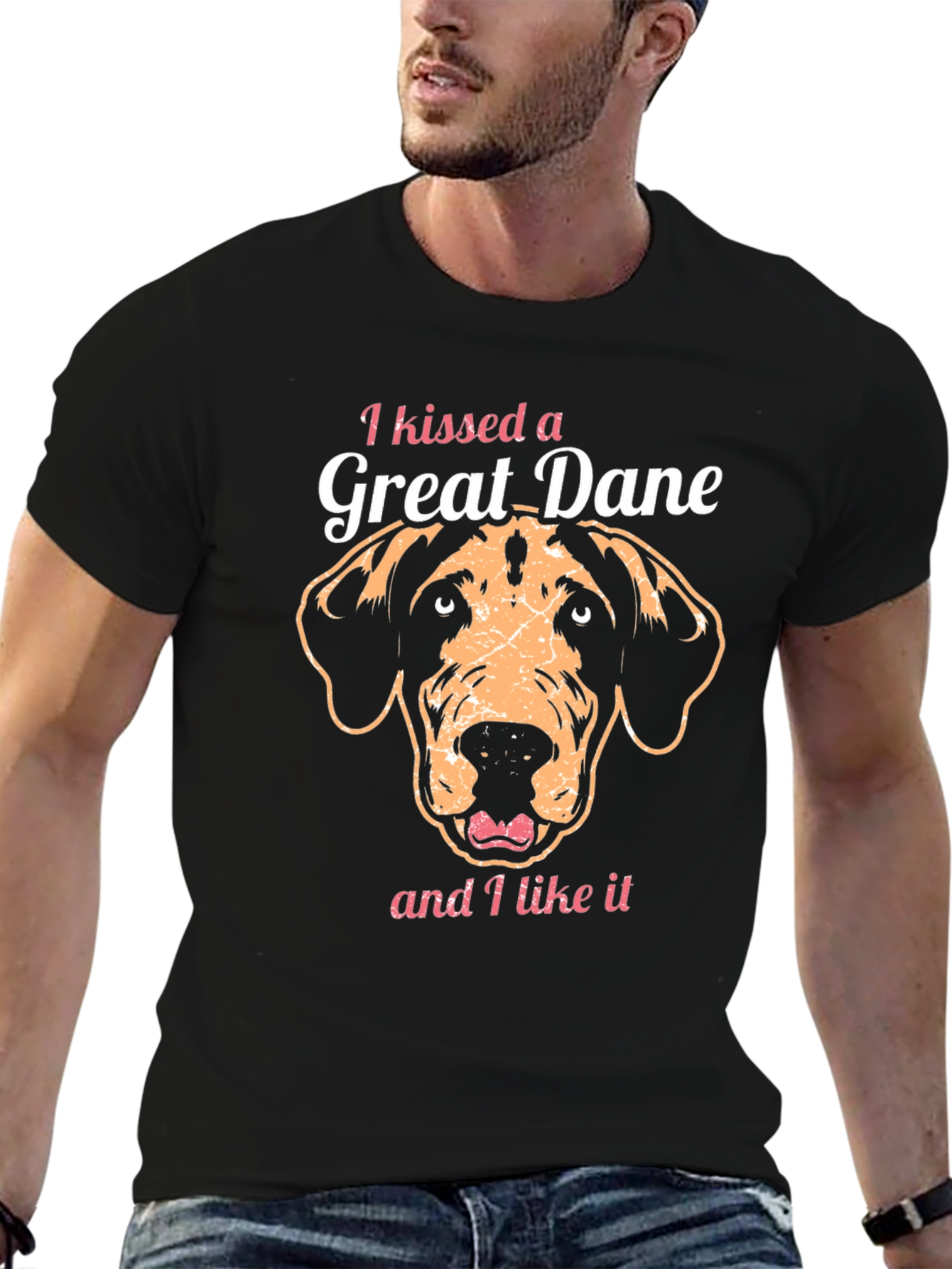 I Kissed a Great Dane T-Shirt – Funny Dog Lover Graphic Tee