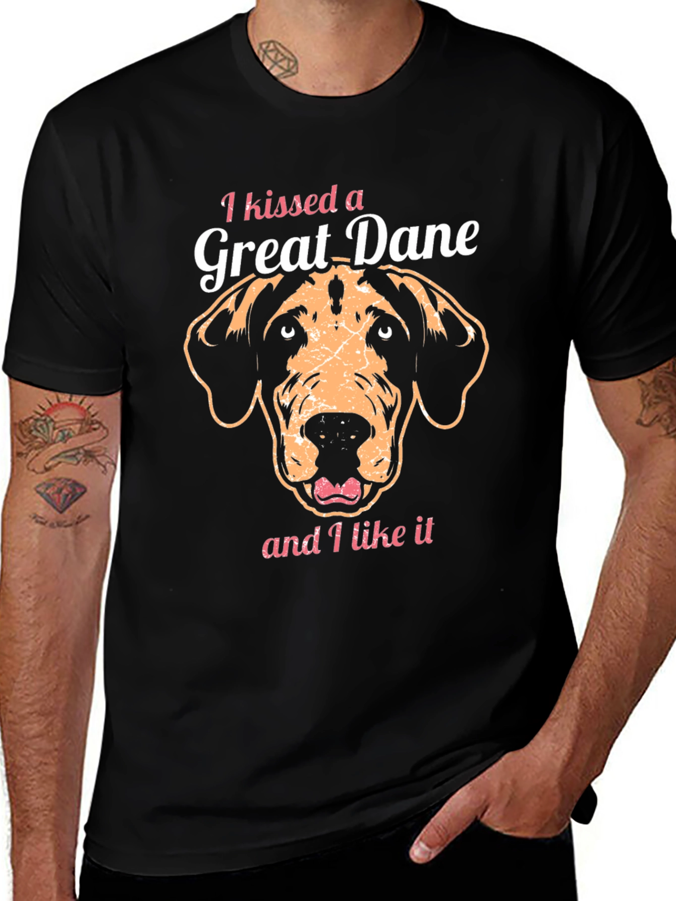 I Kissed a Great Dane T-Shirt – Funny Dog Lover Graphic Tee