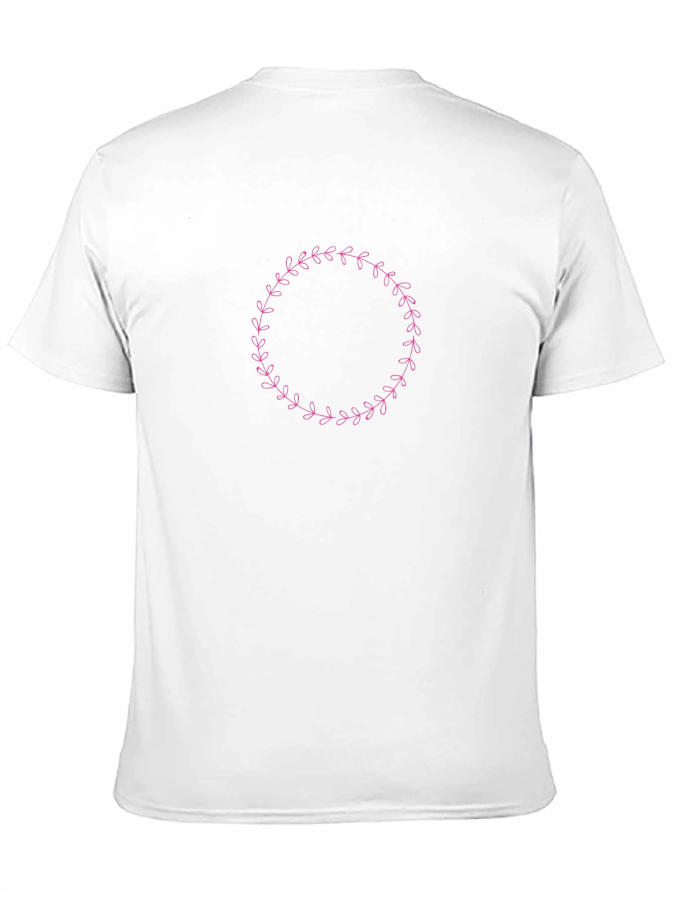 Black T-Shirt with Floral Wreath Design