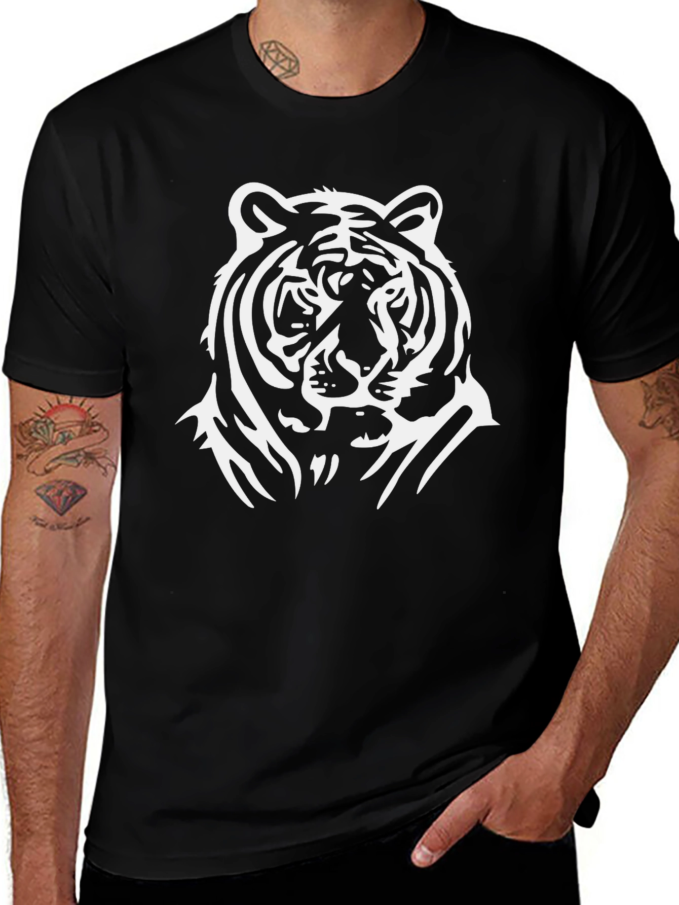 Tiger Graphic Black T-Shirt - Stylish Casual Wear