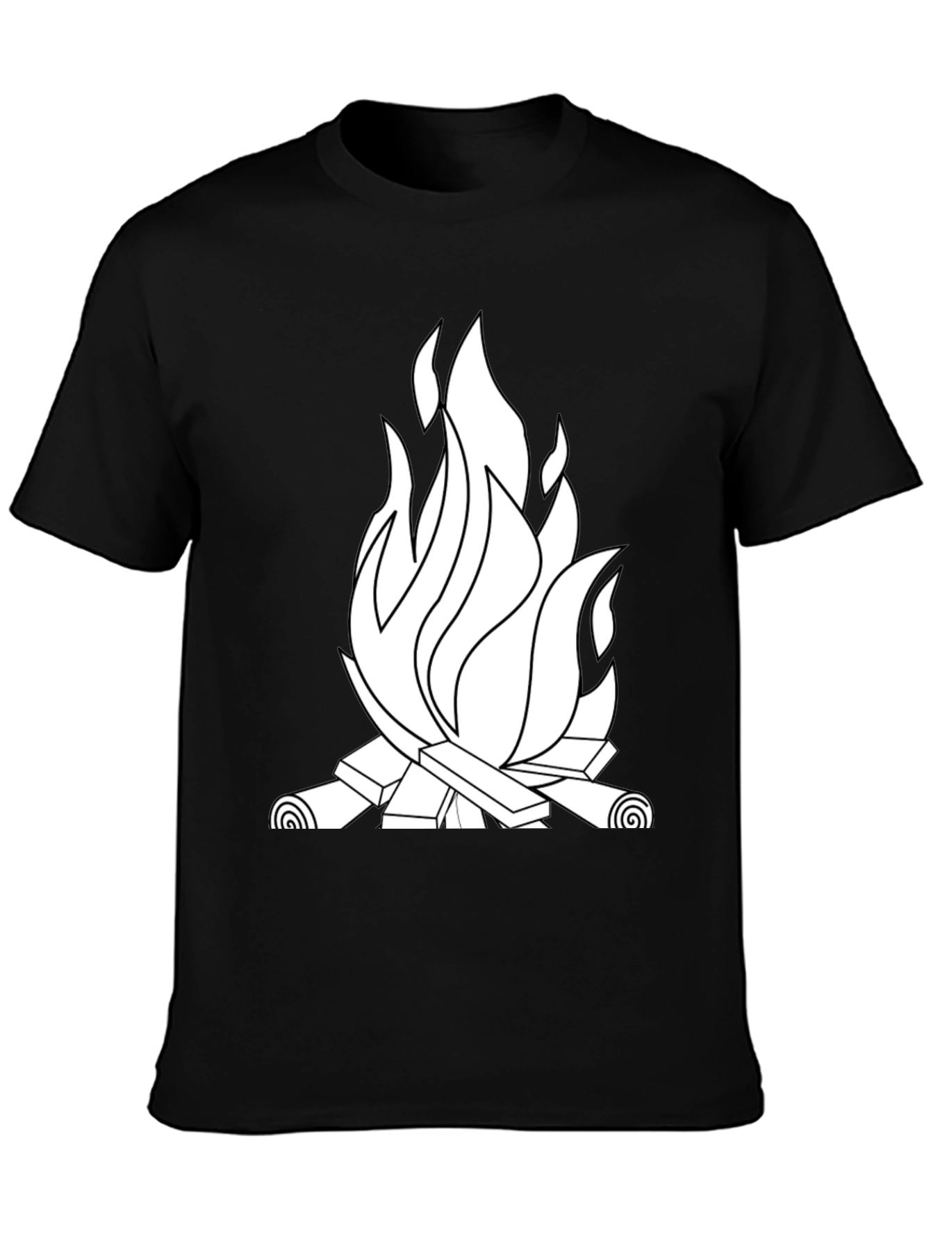 Campfire Graphic Tee - Black Cotton Blend