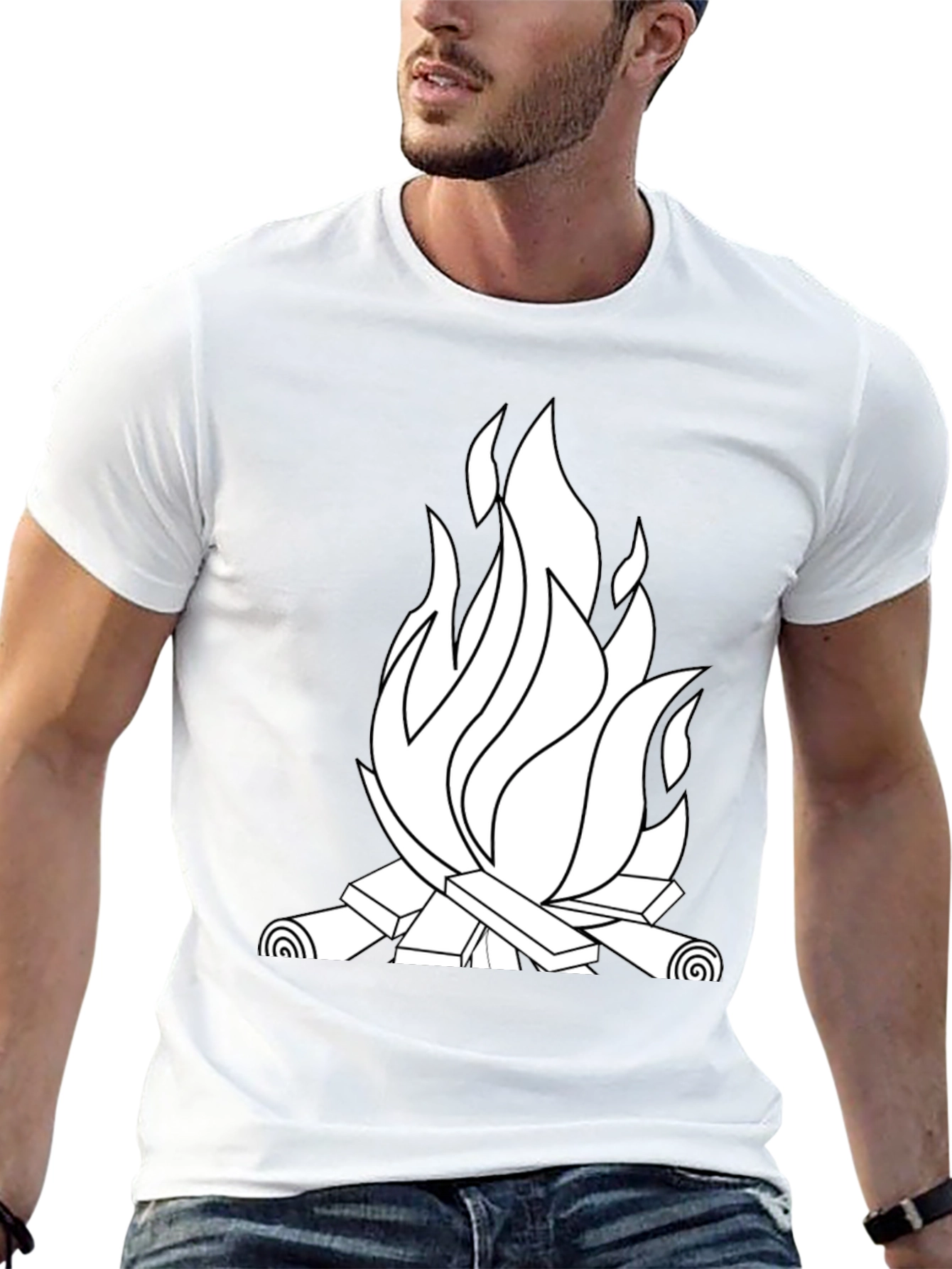 Campfire Graphic Tee - Black Cotton Blend