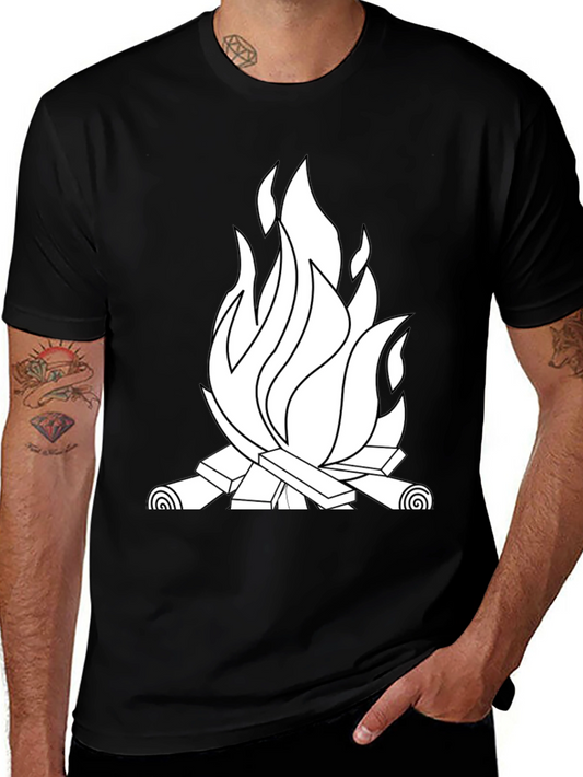Campfire Graphic Tee - Black Cotton Blend