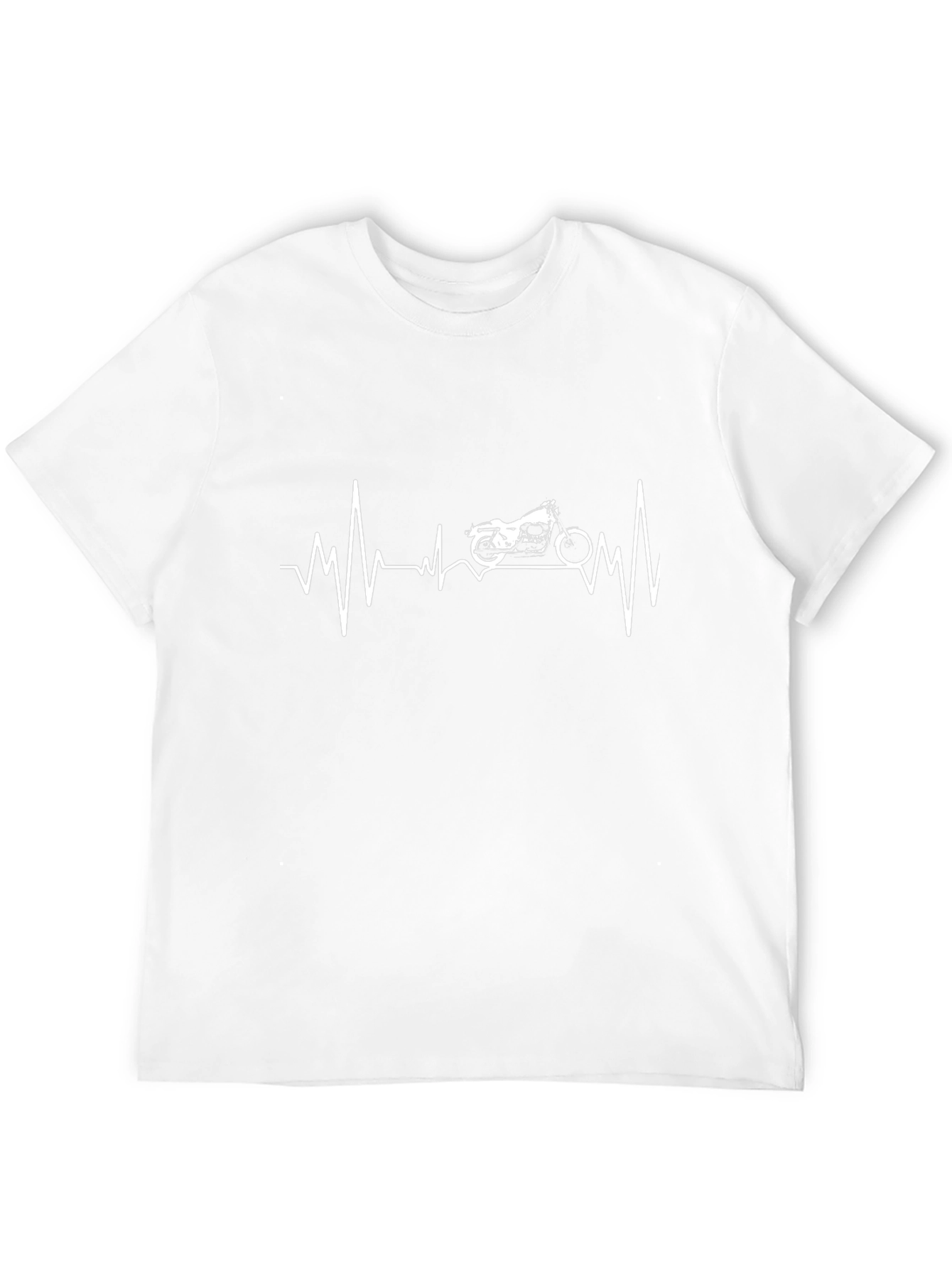 Motorcycle Heartbeat Graphic T-Shirt - Black