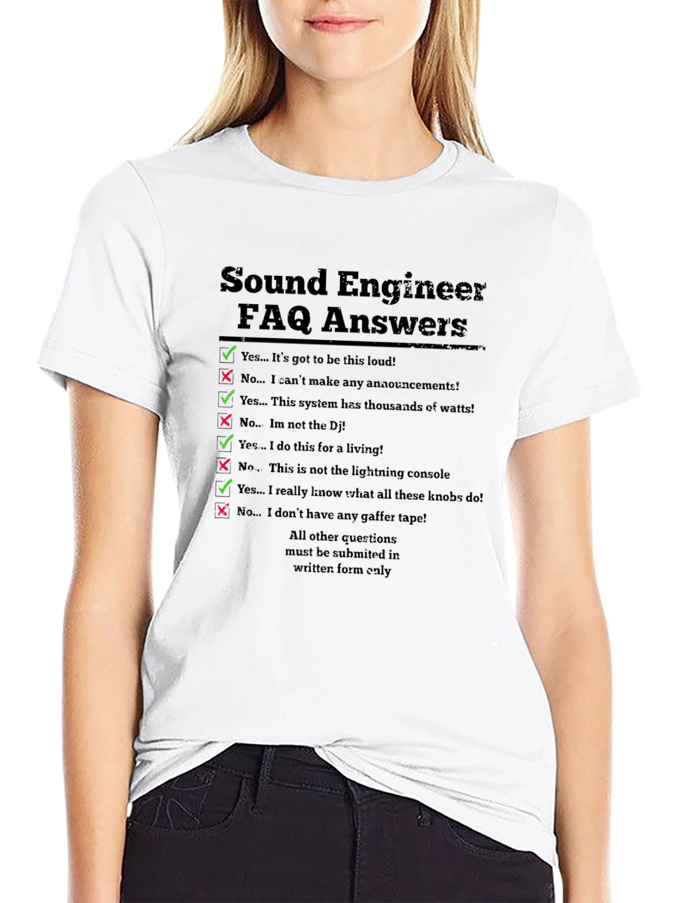 Sound Engineer FAQ T-Shirt - Funny Audio Tech Gift