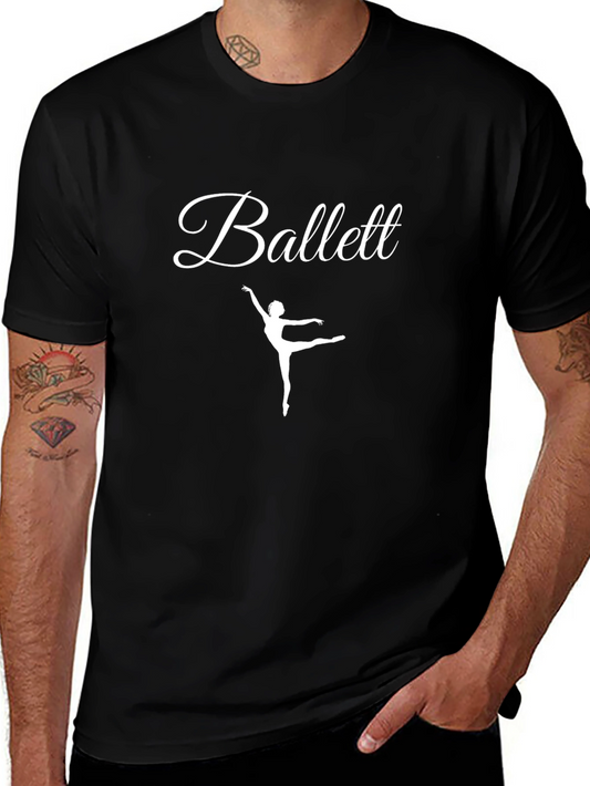 Ballet Dancer Graphic Tee - Black Cotton Shirt