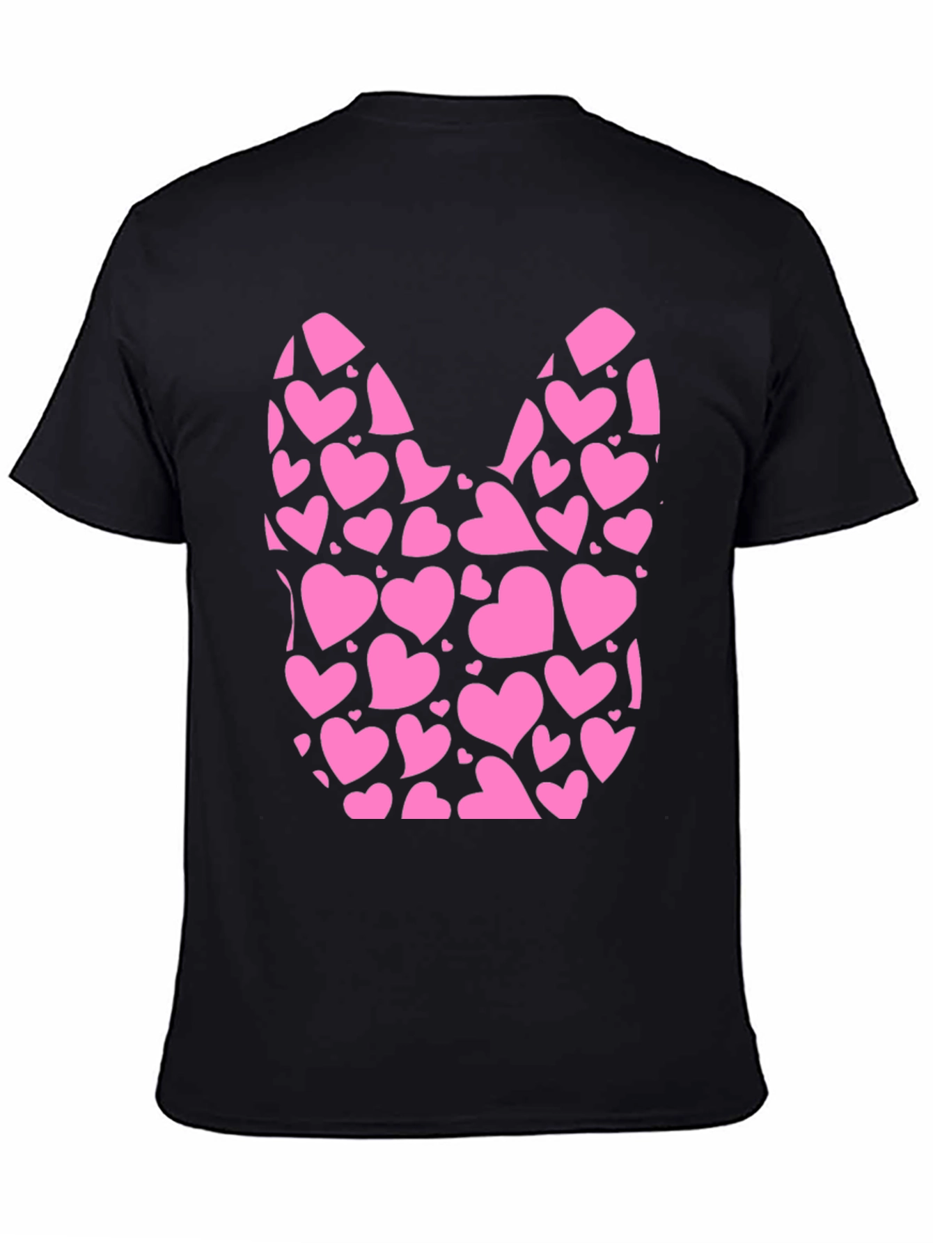 Heart Filled Bunny Tee - Black Cotton Blend
